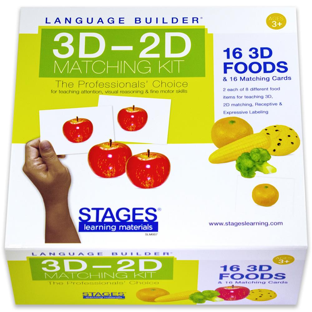 Stages Learning Materials SLM007 Language Builder 3D-2D Matching Kit, Foods