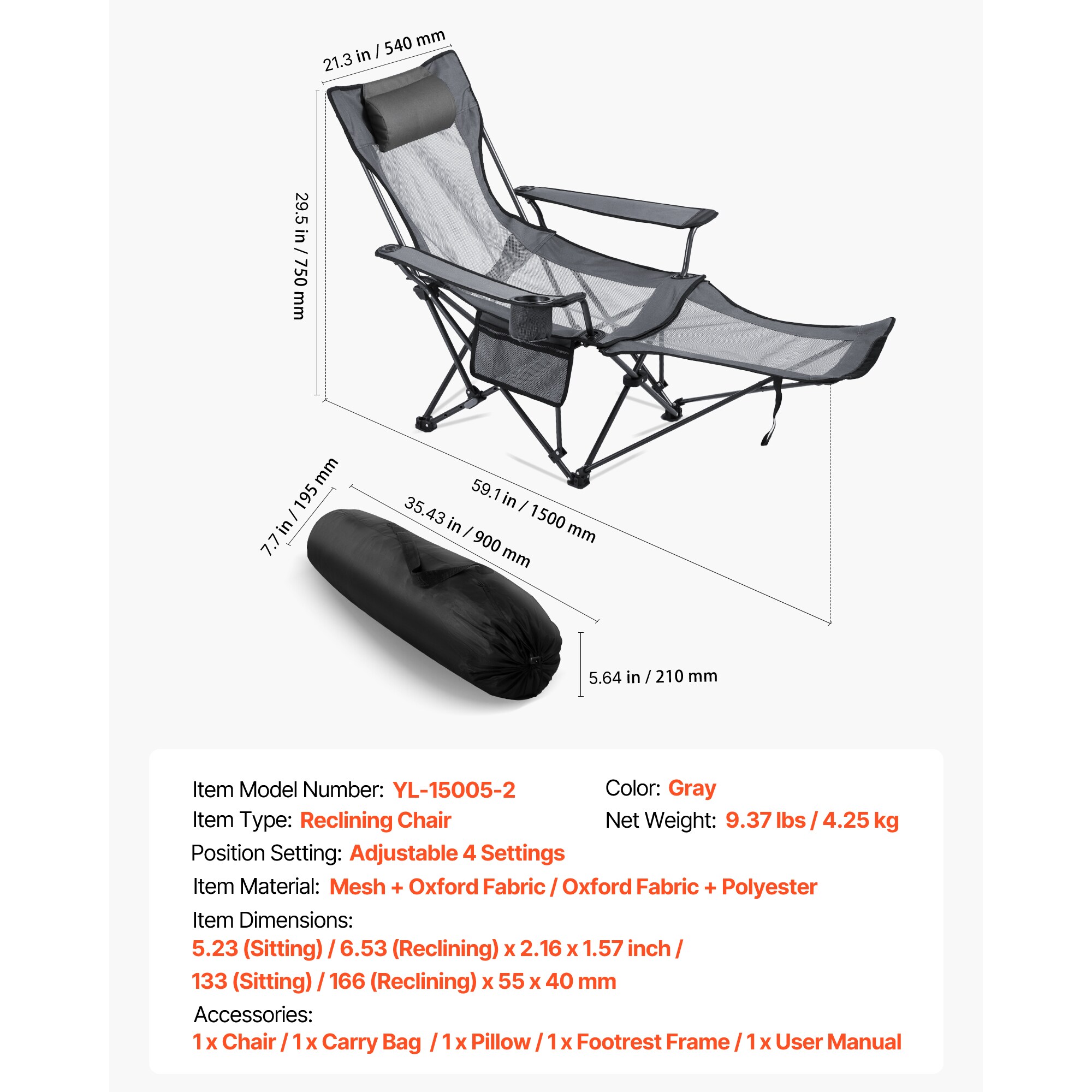 Clihome CL-CCAC5913HBK1 Beach-Camping-Chairs - View #9