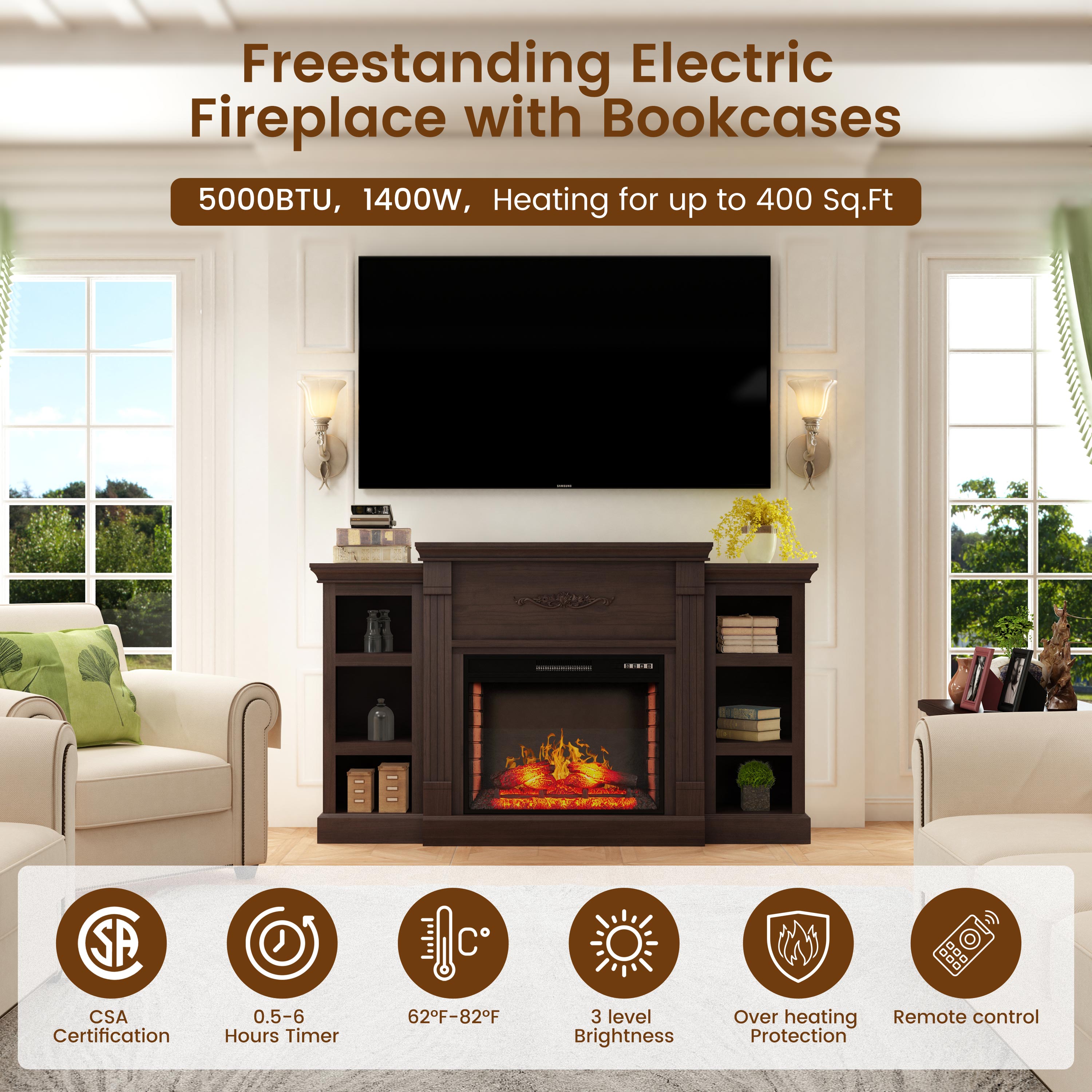Mondawe MO-WE89438 Electric-Fireplaces - View #3