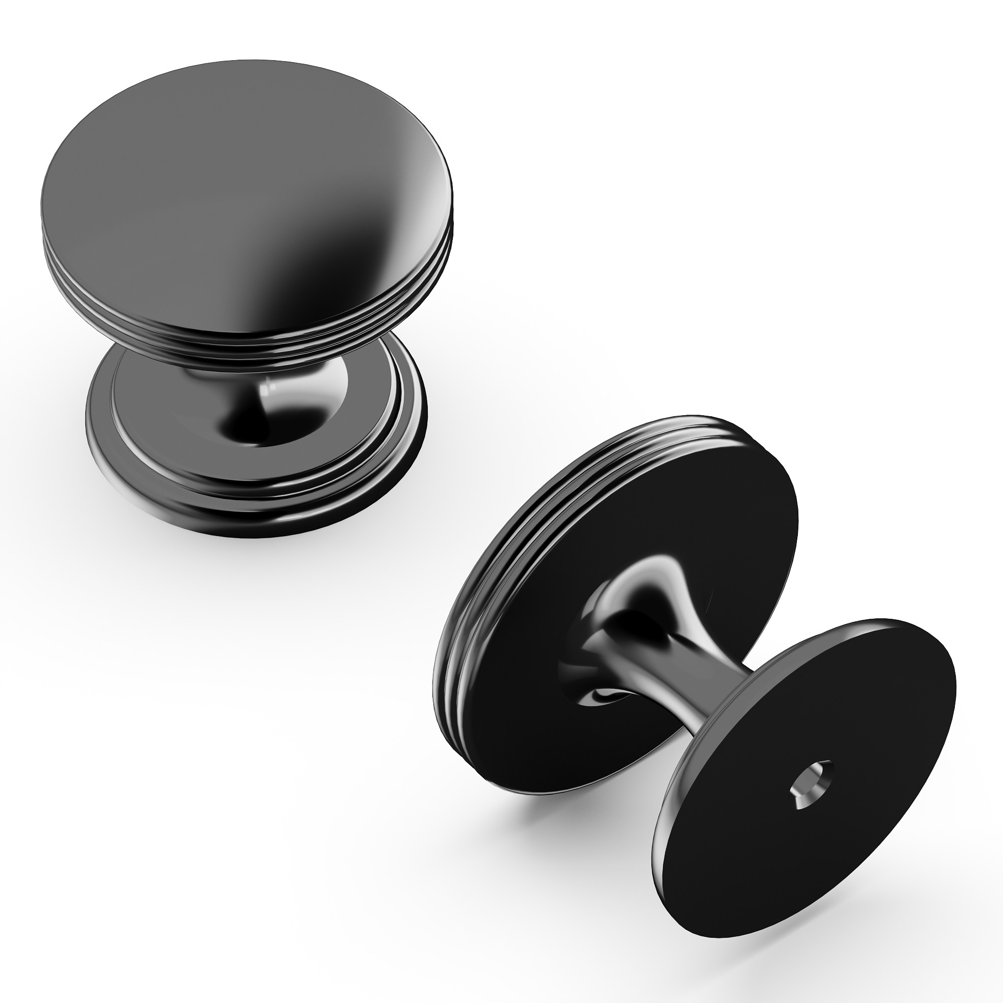 Hickory Hardware P2142-BLN-10B American Diner 1-3/8-in Black Nickel Round Transitional Cabinet Knob 10 -Pack