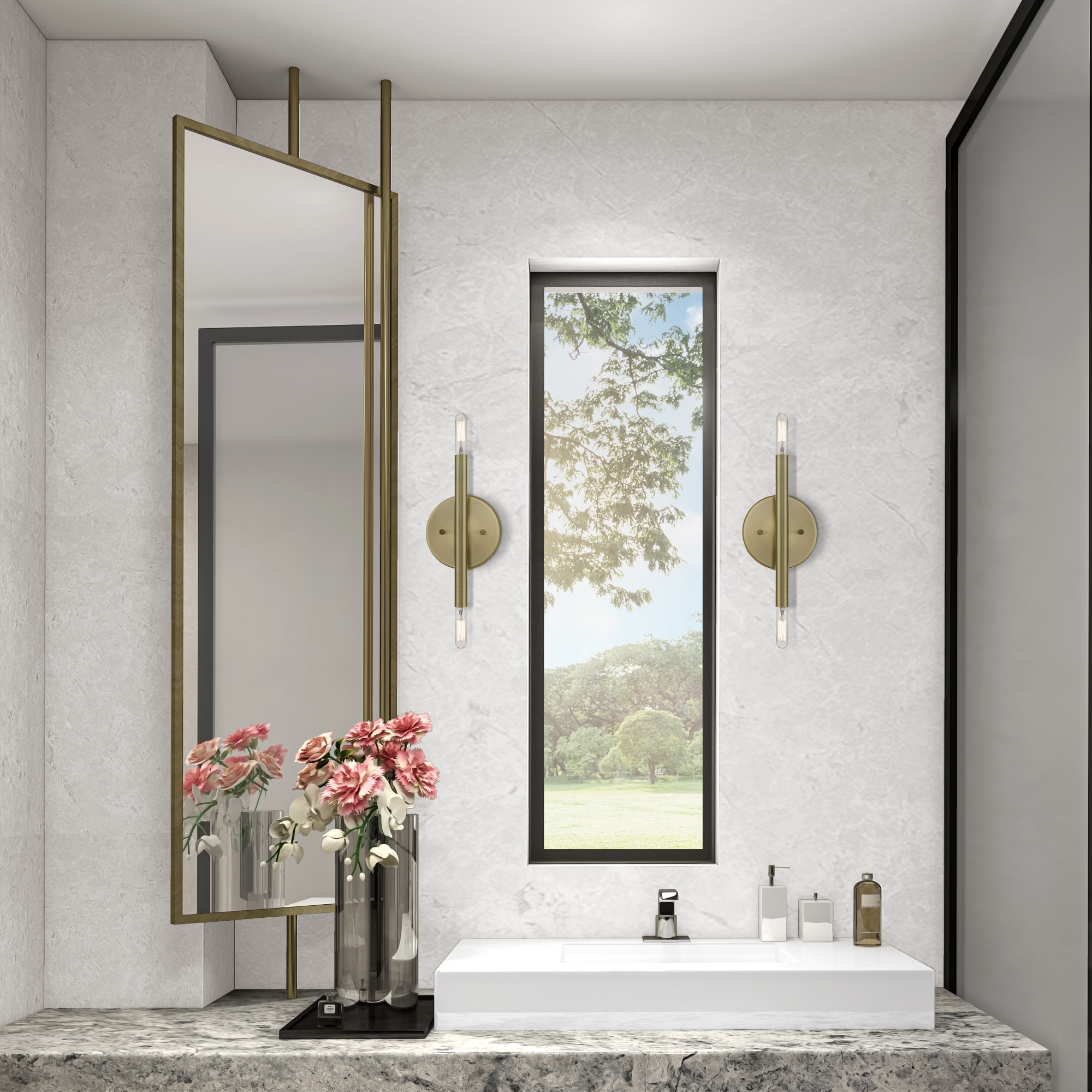 Copenhagen Elegance 2-Light Antique Brass Wall Sconce
