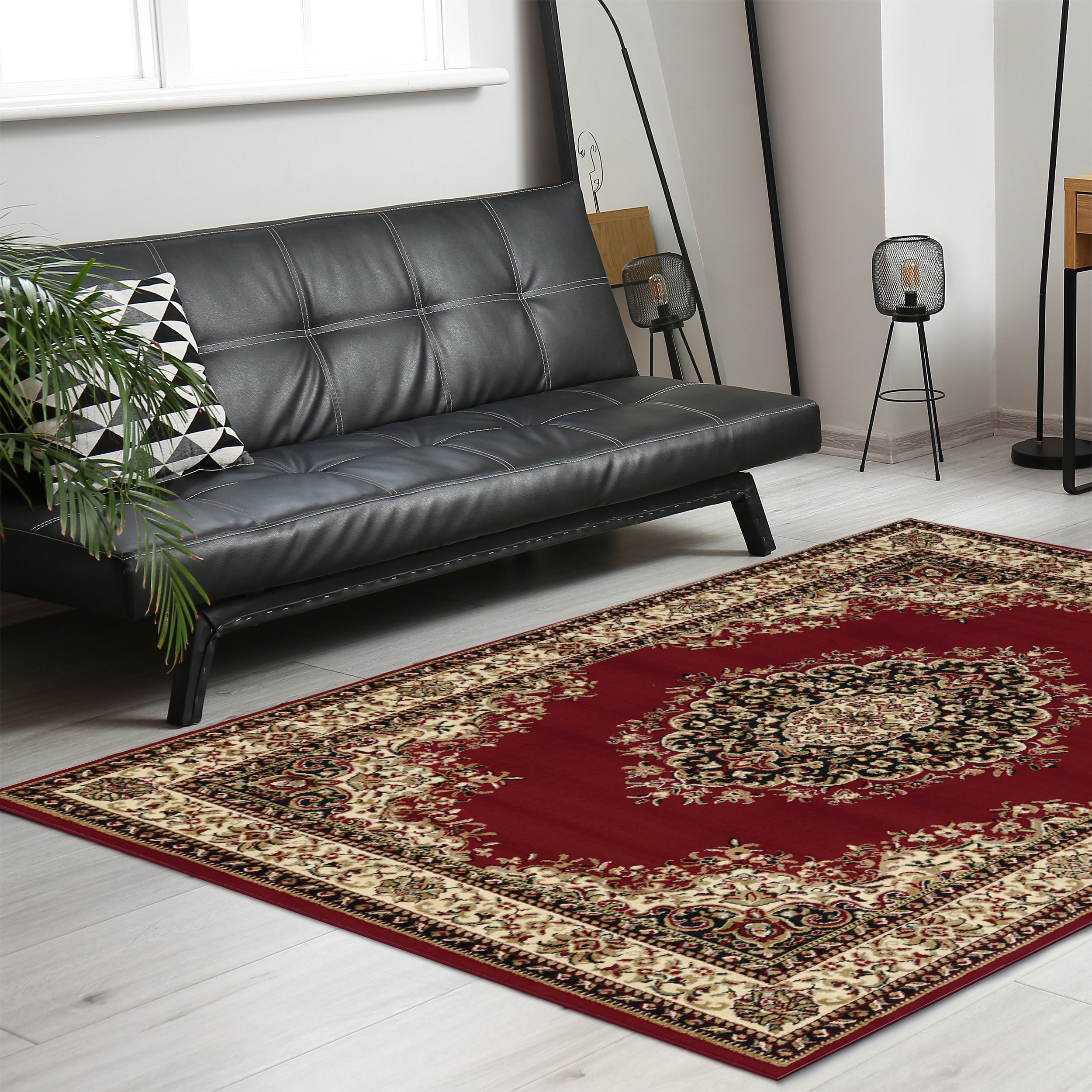 Linon Emerald 3 X 5 (ft) Red Indoor Medallion Area Rug in the Rugs