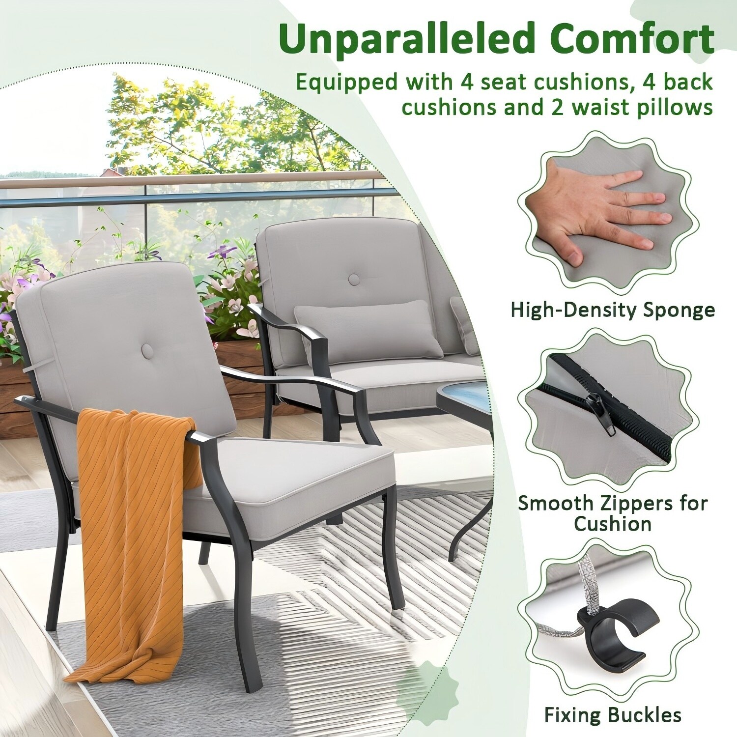 Forclover HBV-926GR Patio-Conversation-Sets - View #5