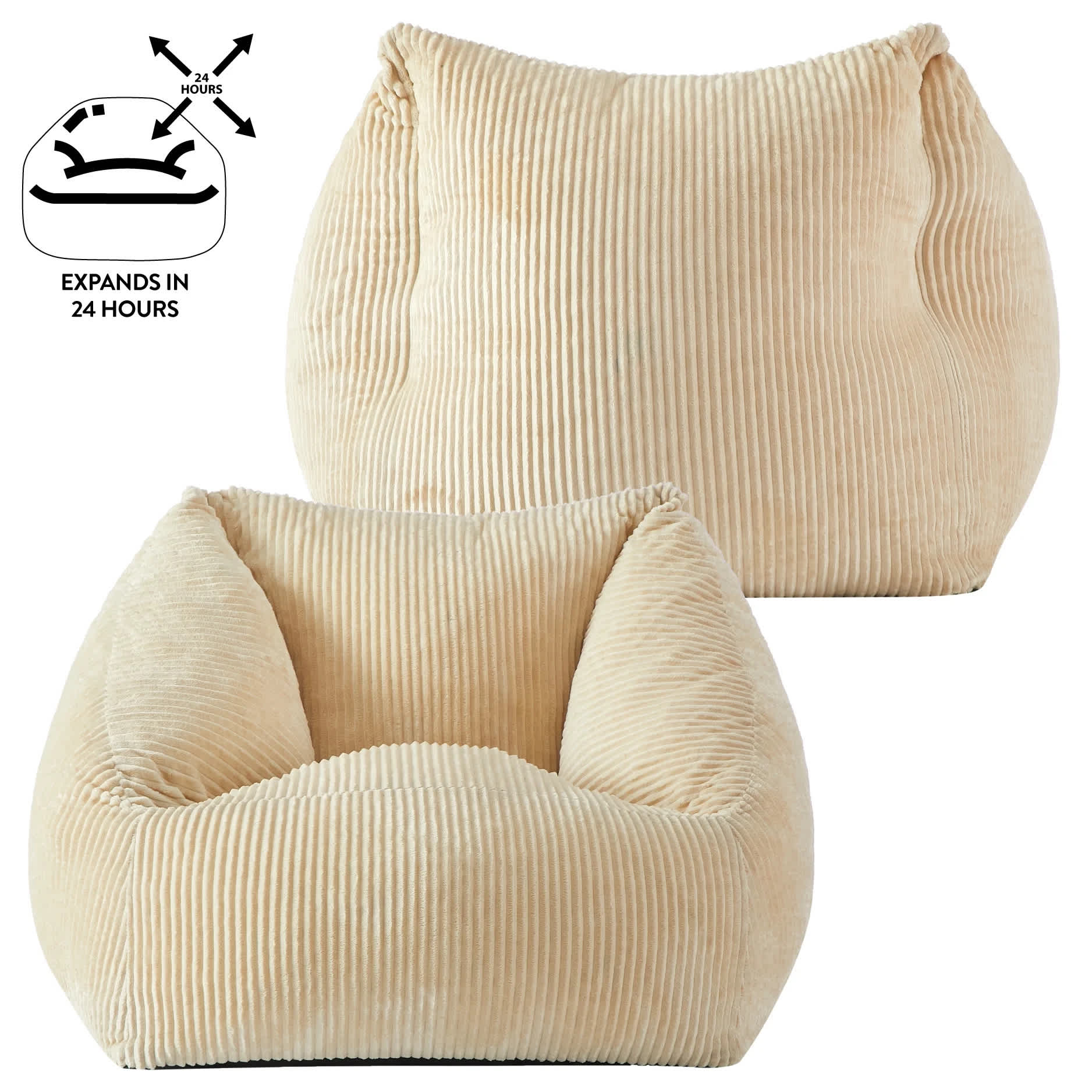 Vintage 15244272793BEIGE Bean-Bag-Chairs - View #2