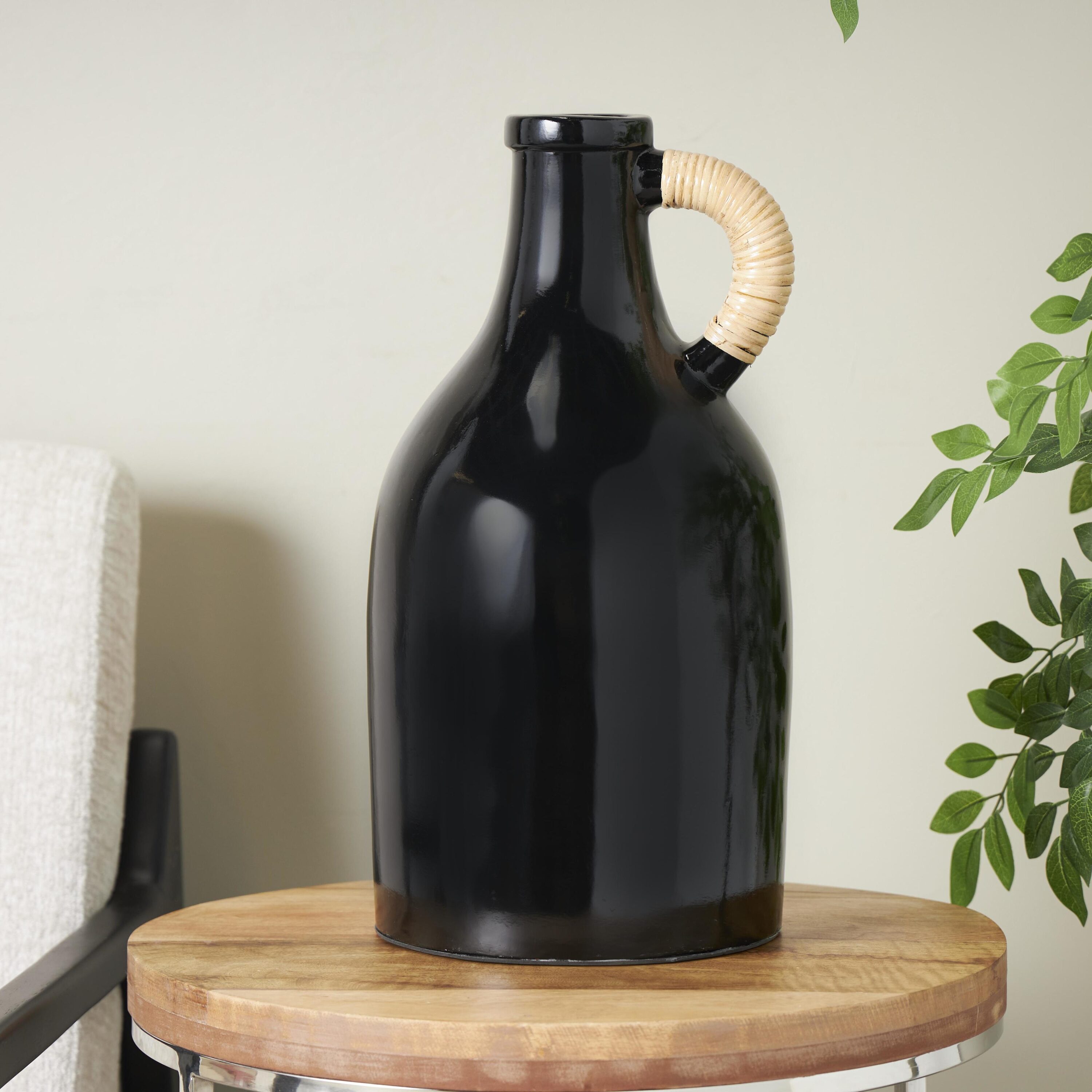 Grayson Lane 820180 Black Ceramic Modern Vase