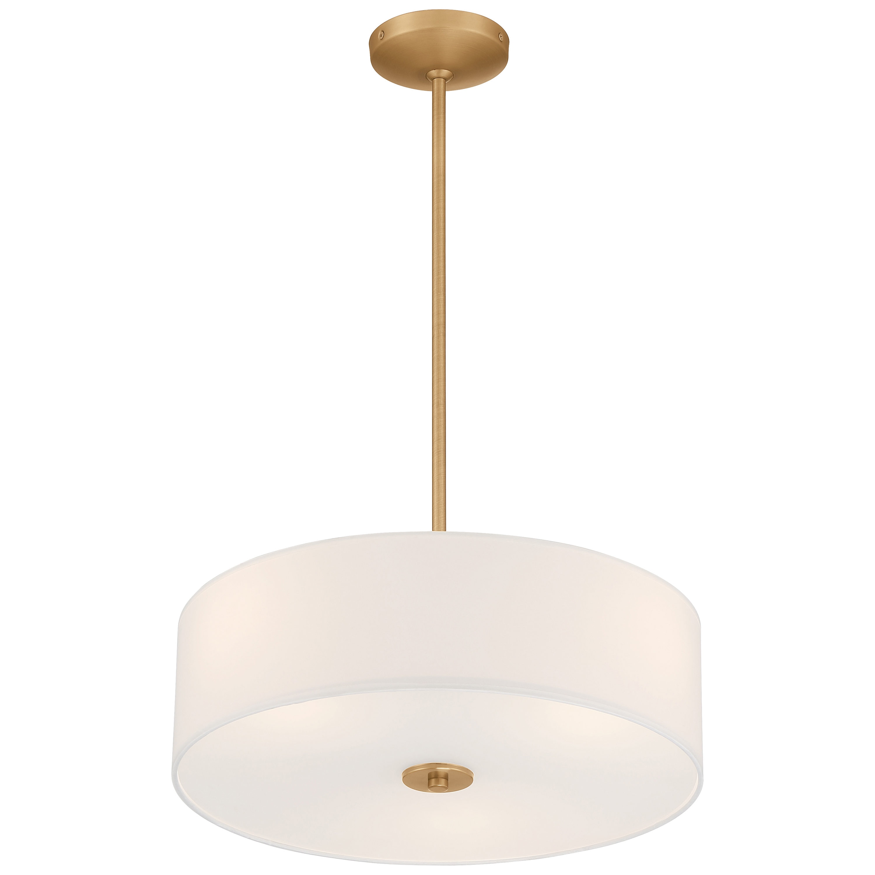 Antique Brushed Brass 18" LED Drum Ceiling Light - Transitional Design