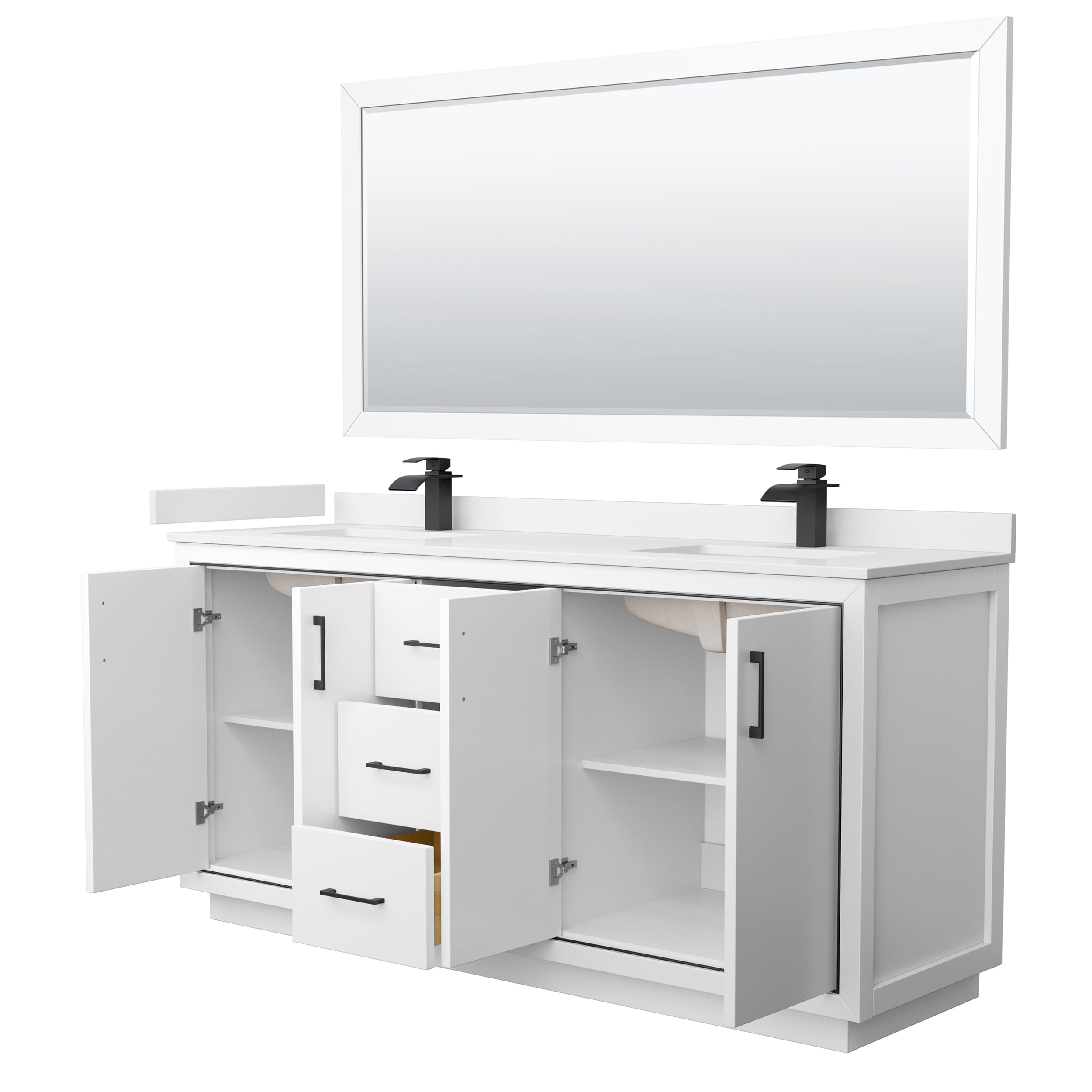 Wyndham Collection WCF111172DWBWQUNSM70 Bath-Vanity-Combo - View #2