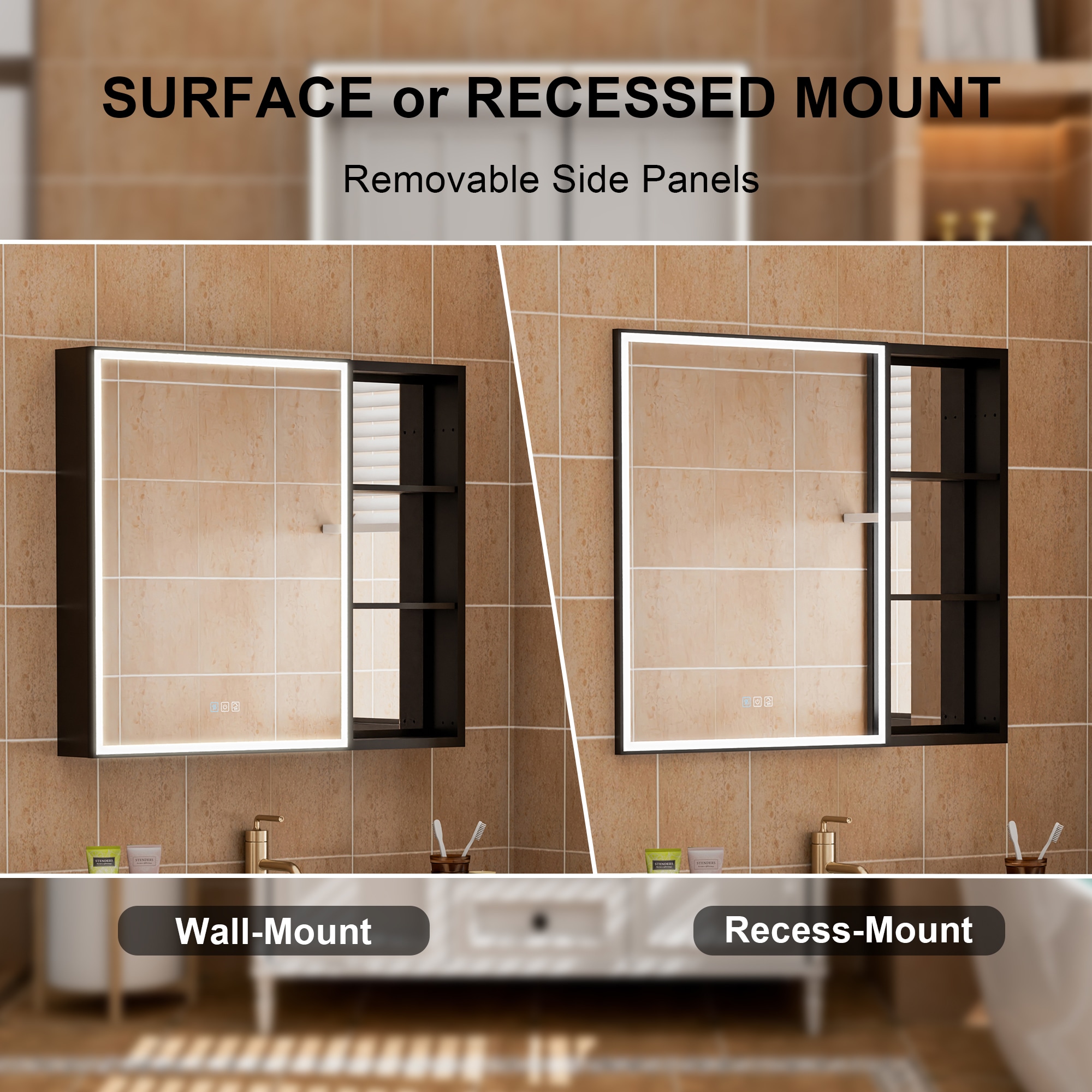 WELLFOR W12MCL2430L-MC Bathroom-Medicine-Cabinets - View #7