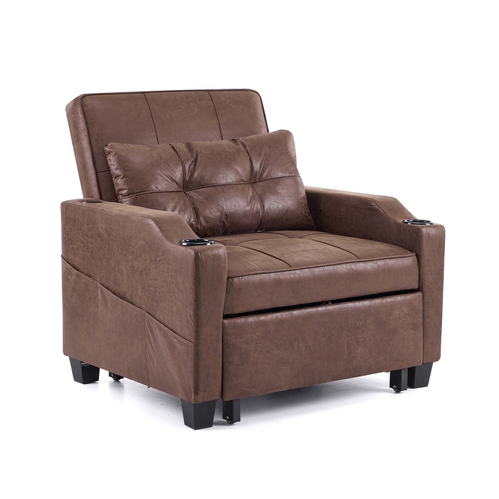 Outopee LO1G98000342 Rust Contemporary/Modern Microfiber Full Sofa bed