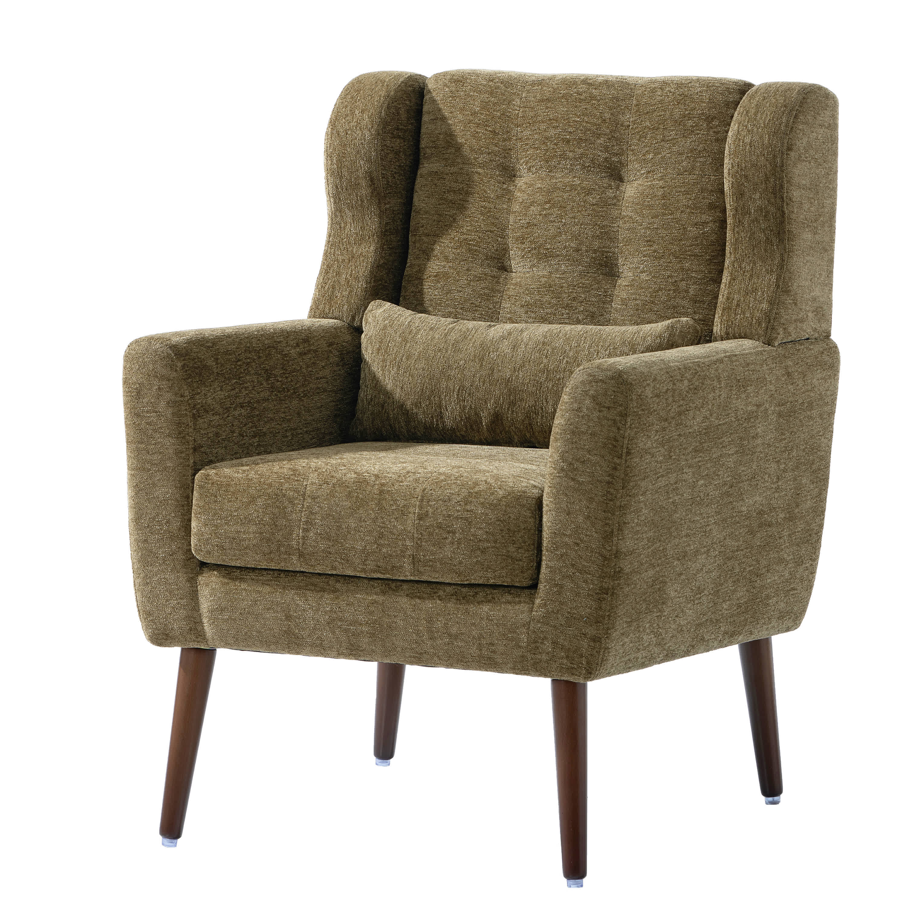 Vynxaria -  Wine Red Rayon Cloth Flocking High Back Curved Solid Wood Legs Upholstered Dining Cha...