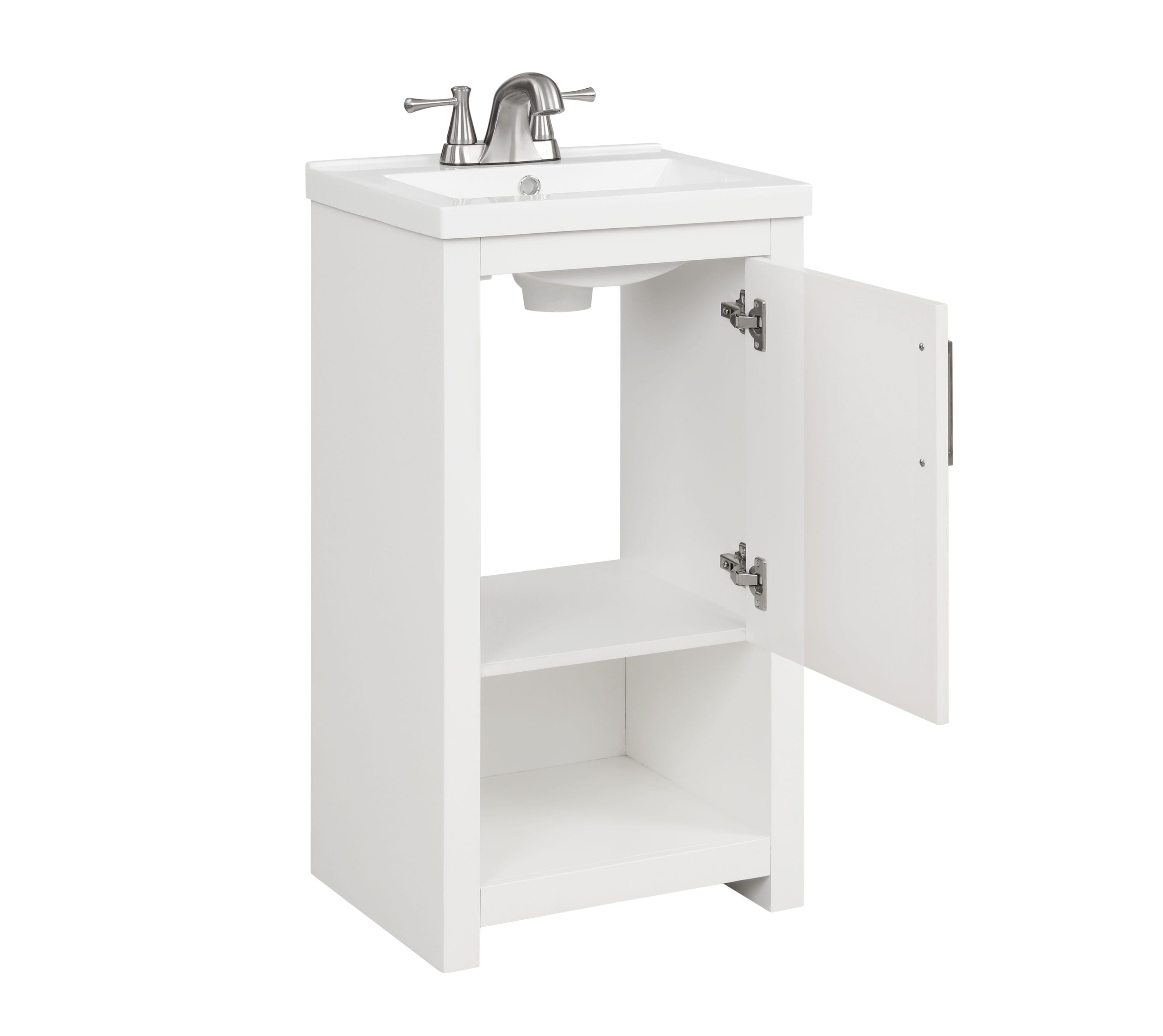 Style Selections Del Rose 18-in White Single Sink Bathroom Vanity