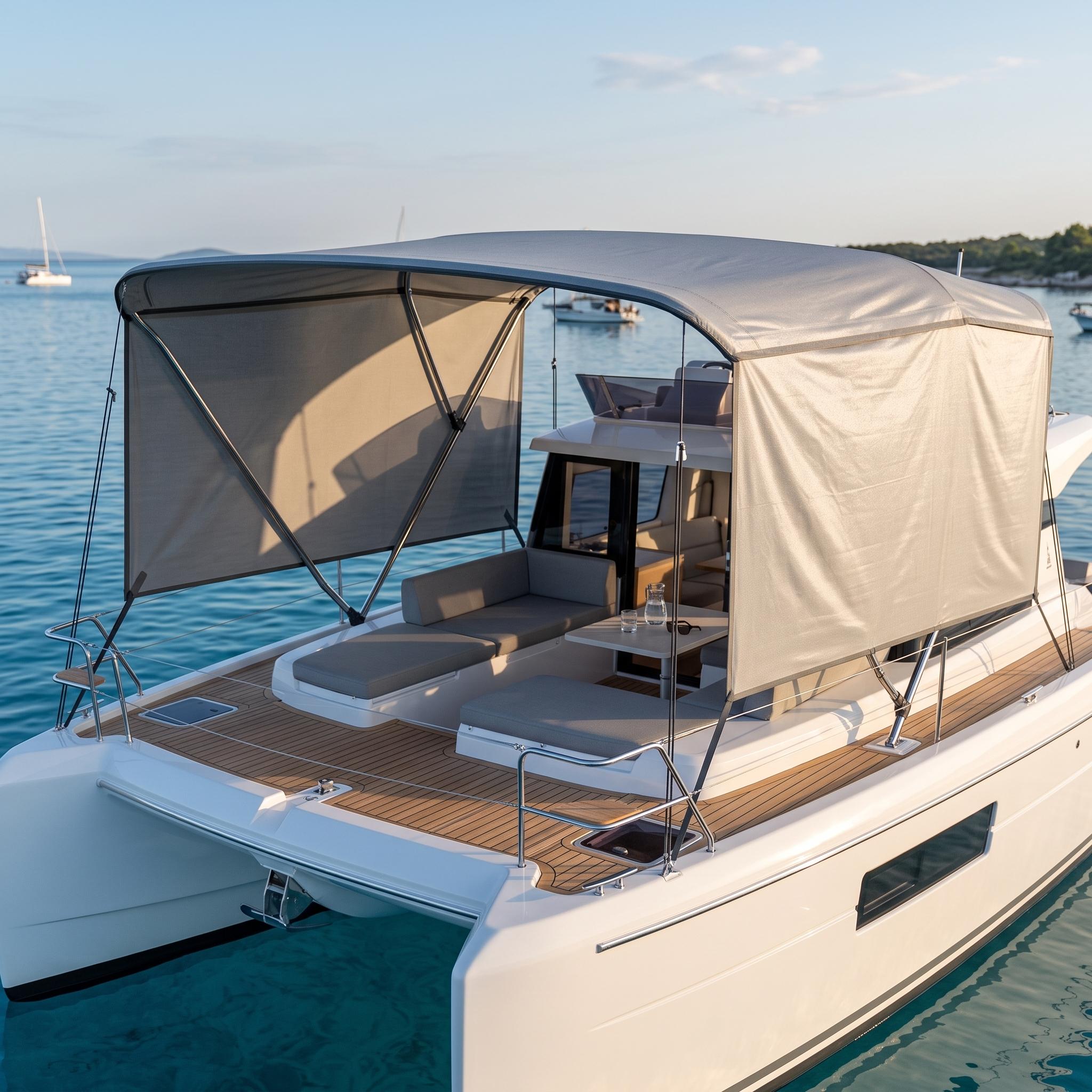 GarveeLife 3 Bow Bimini Top Boat Canopy Waterproof 600D Polyester Sun Shade with 2cm Aluminum Frame UV Protection Mesh Sidewalls Support Poles Straps Storage Bag For Pontoon Jon Boats Grey 72 x 67- 72 x 46 in