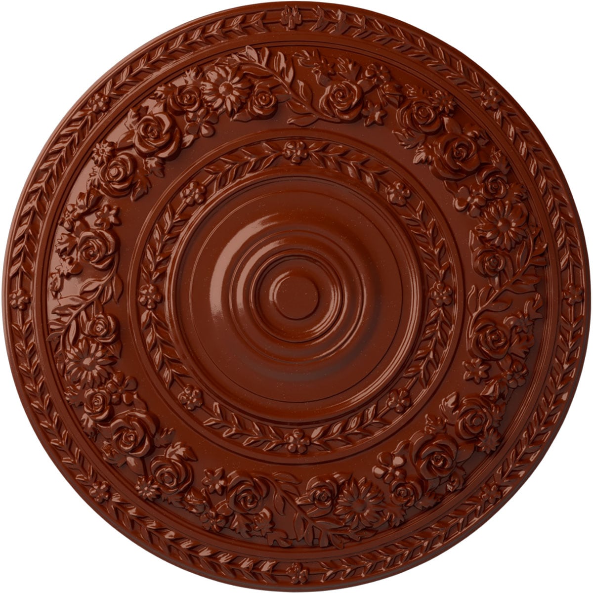 Ekena Millwork CM33ROFIF Rose 33.875-in W x 33.875-in L Painted Firebrick Polyurethane Whole Ceiling Medallion