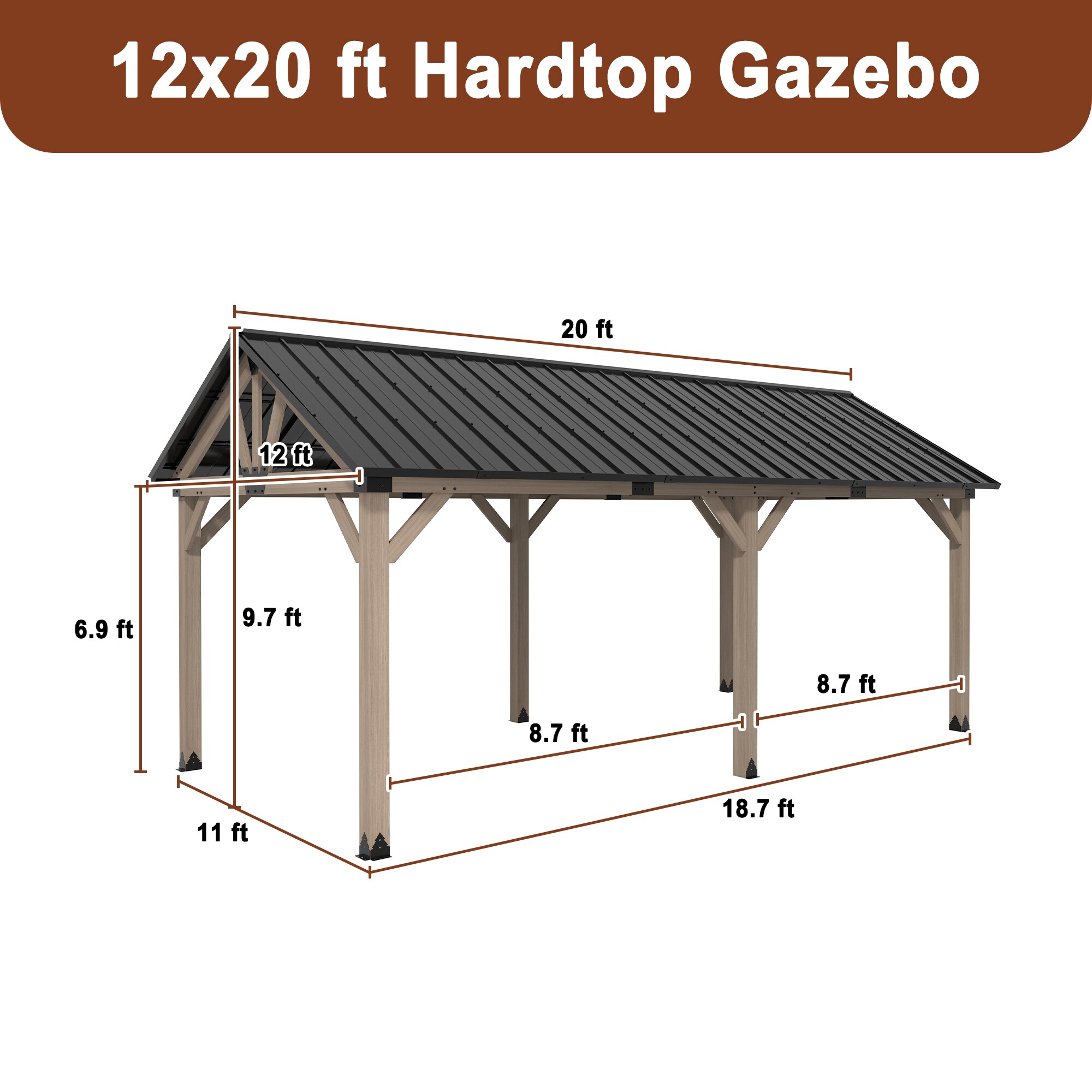 Dimakai DK-06KZ1220S4 Wood-Resin-Gazebos - View #12