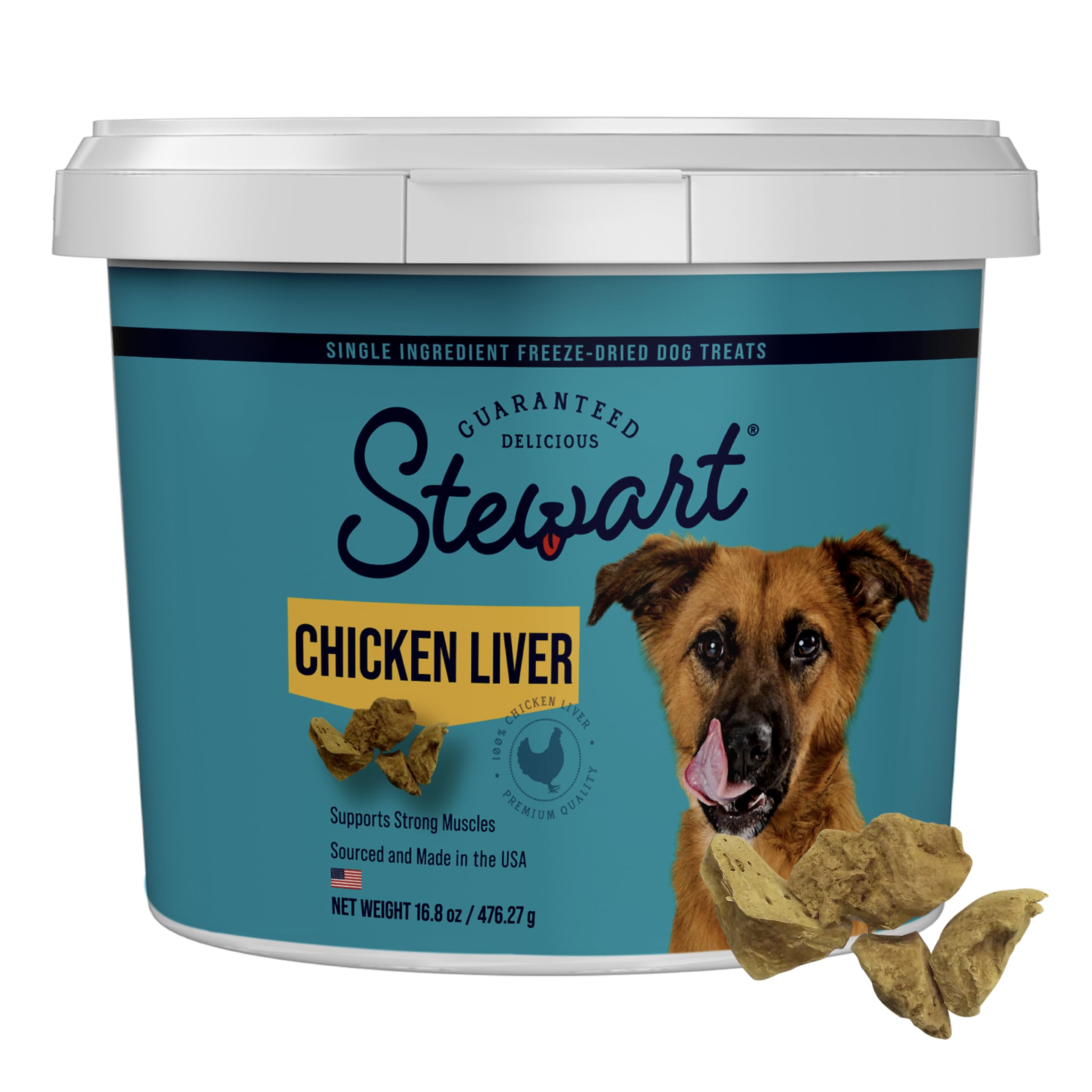 Martha Stewart Stewart 100 Chicken Liver Dog Treats 16.8 oz Tub 315 Pieces Freeze Dried Raw Single Ingredient 60 Protein Training Treats or Meal Topper Grain Free Gluten Free #401721-74DB-9A28