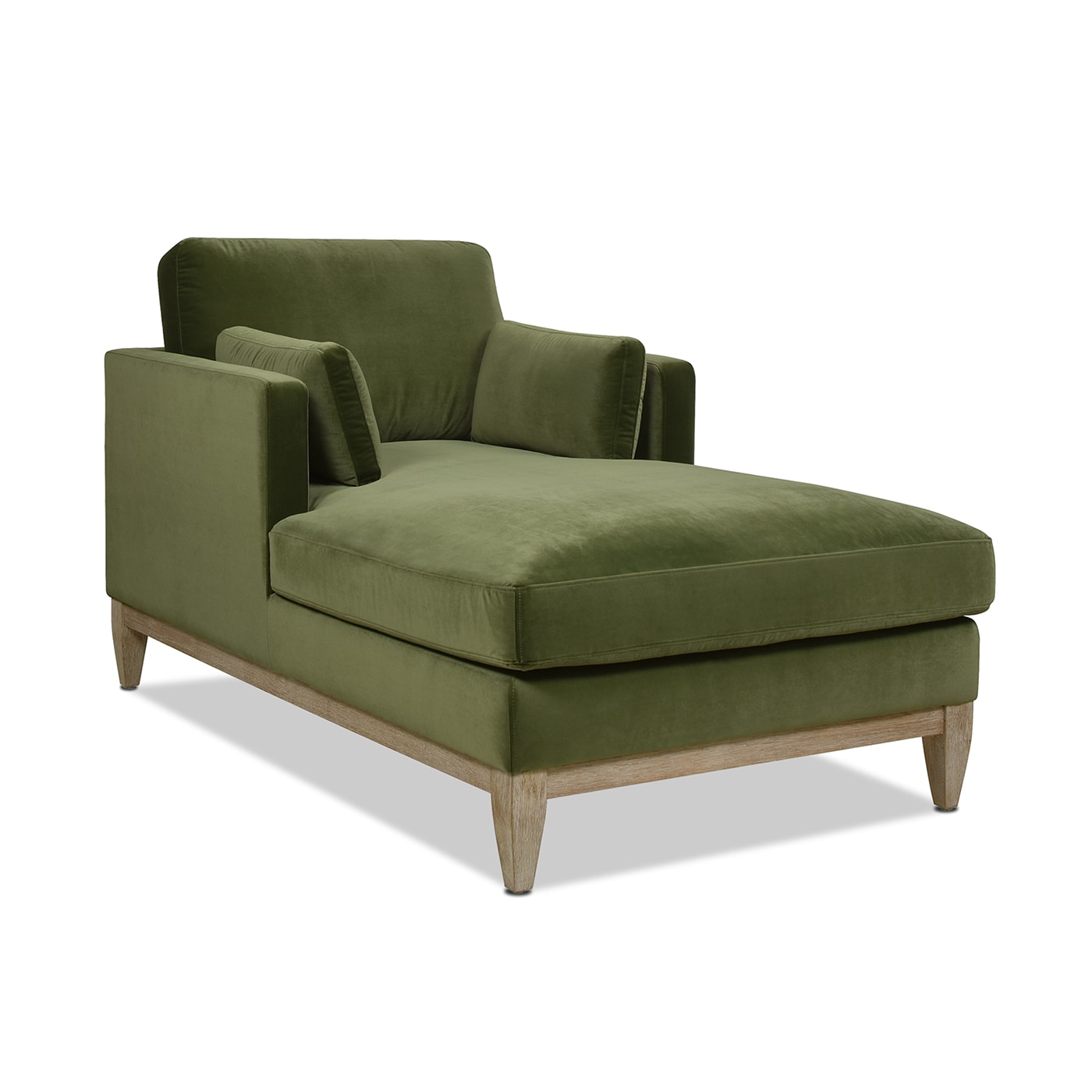 Jennifer Taylor Home 62230-V036 Knox Farmhouse Olive Green Performance Velvet Velvet Chaise Lounge