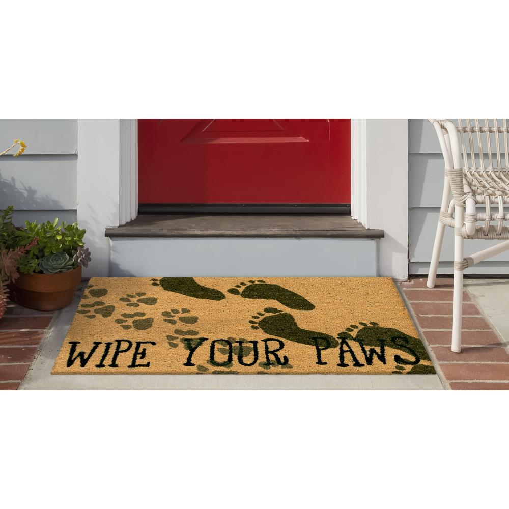 Liora Manne NTR23202112 2-ft x 3-ft Natural Coir Rectangular Indoor or outdoor Decorative Novelty Door mat