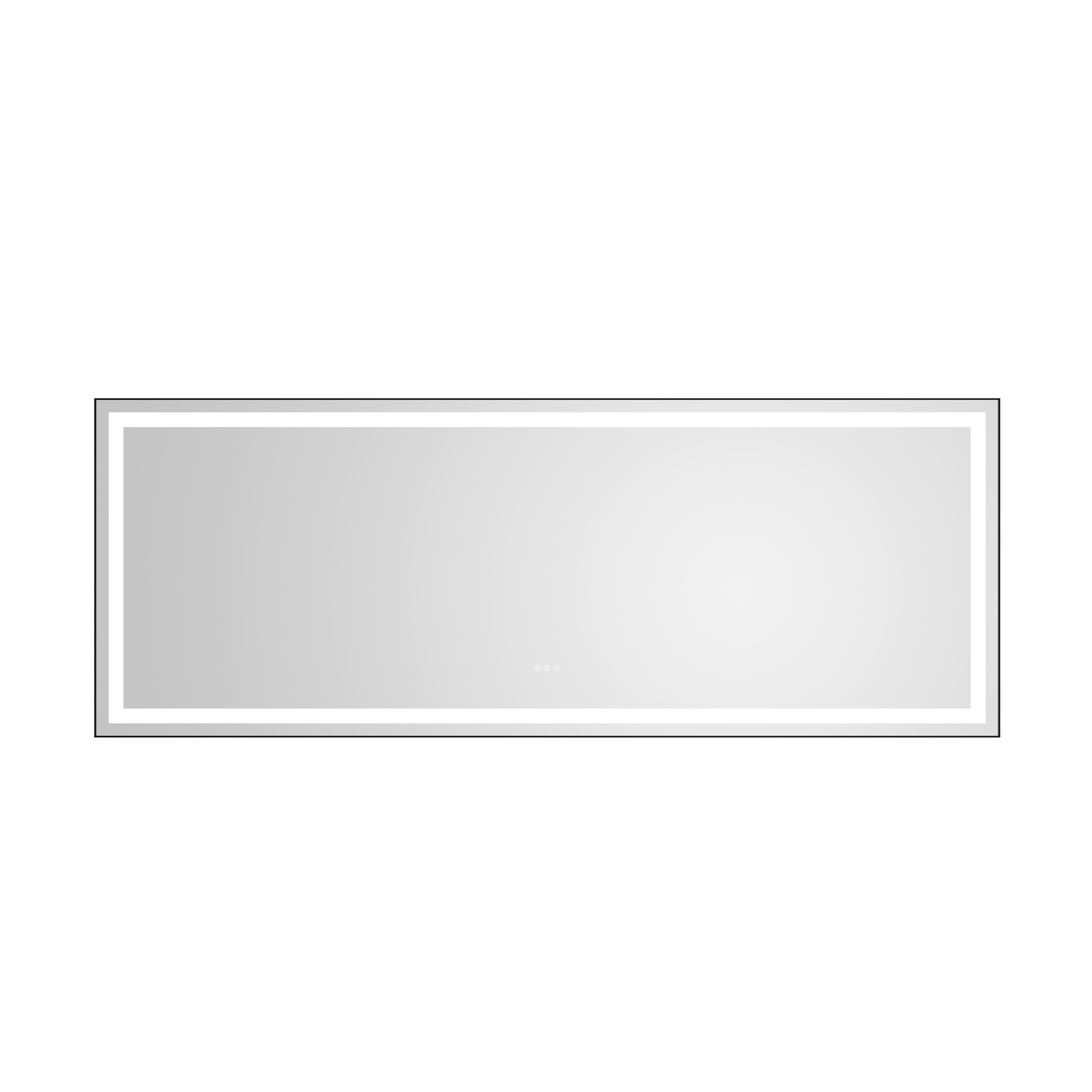 LIVACA 96 inch x 36 inch Matte Black Aluminum Frame LED Bathroom Mirror with Anti-Fog and Stepless Dimmable 3 Color Temperatures