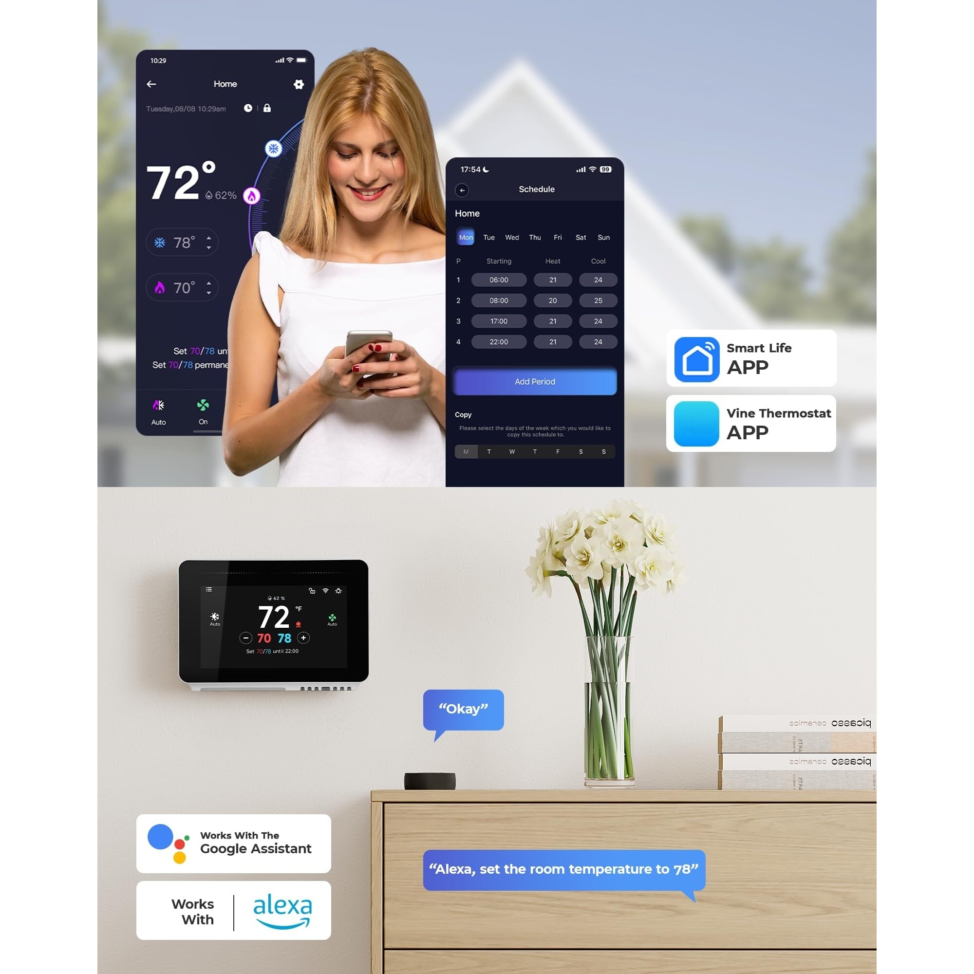 Wudkey ZXR2312 Learning-Thermostats - View #4