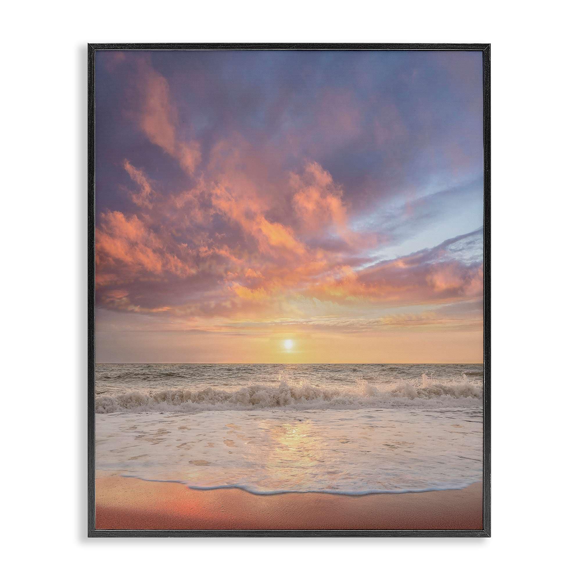 Stupell Industries BS-157-FR-11X14 Sunlit Clouds over Beach Framed Giclee design by Mike Calascibetta