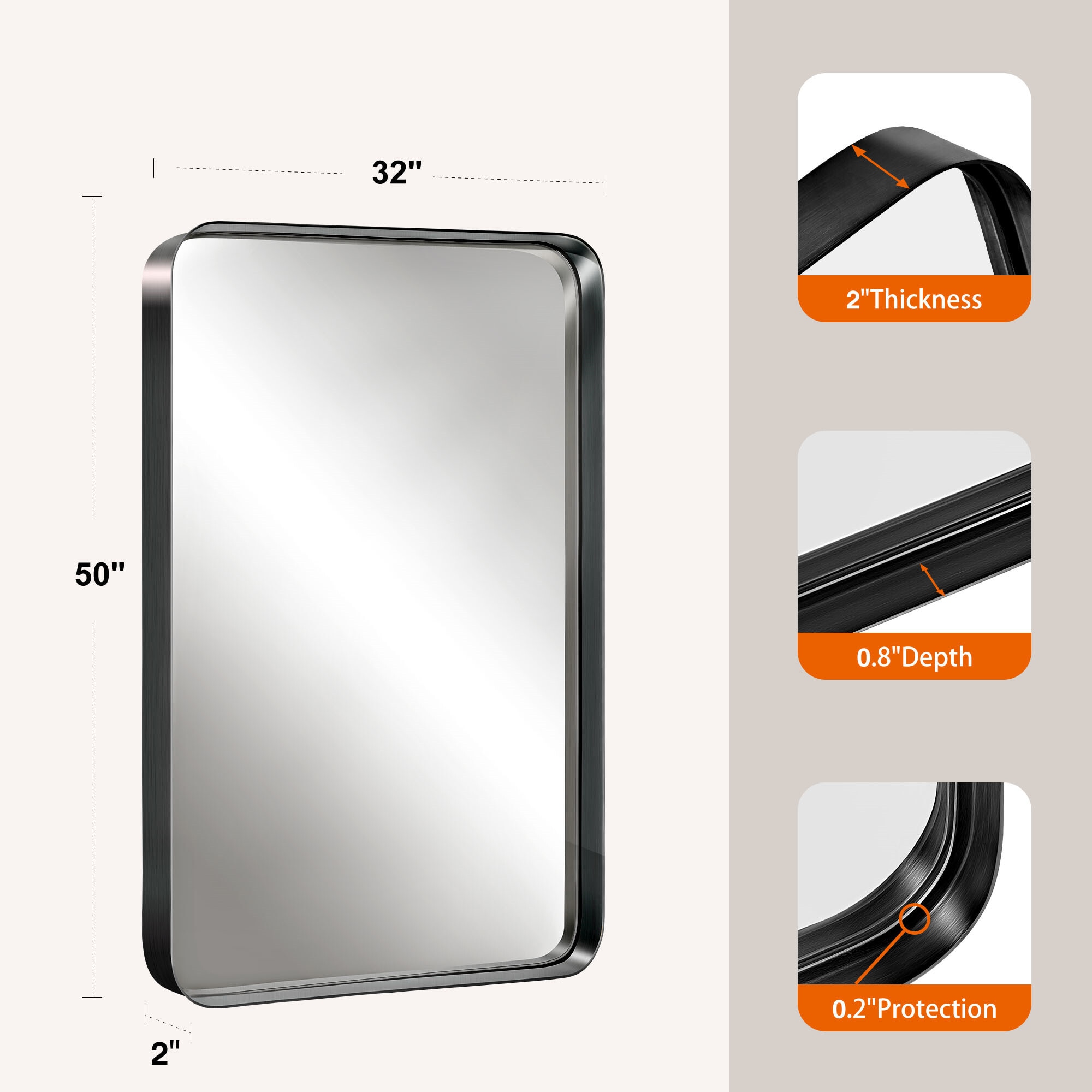 Dovelina LS-A-MR01120 Framed-Bath-Mirrors - View #6