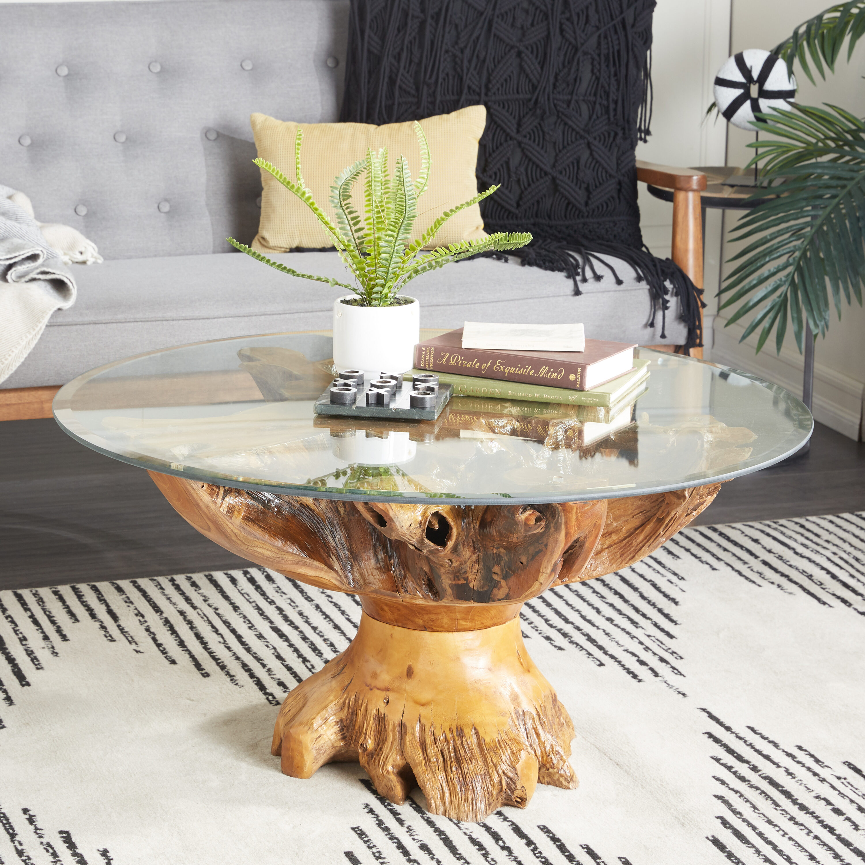 Grayson Lane Pine Wood Rustic Coffee Table in the Coffee Tables