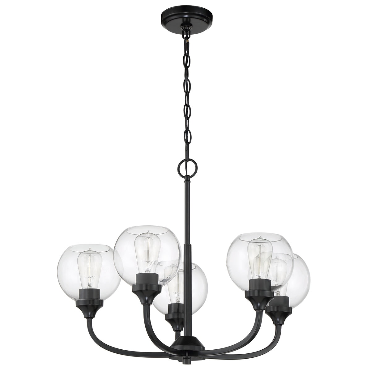 Craftmade 56225-FB Glenda 5 -Light Matte Black Traditional For Use in Bedrooms, Dining Rooms, Foyers, Living Rooms Chandelier