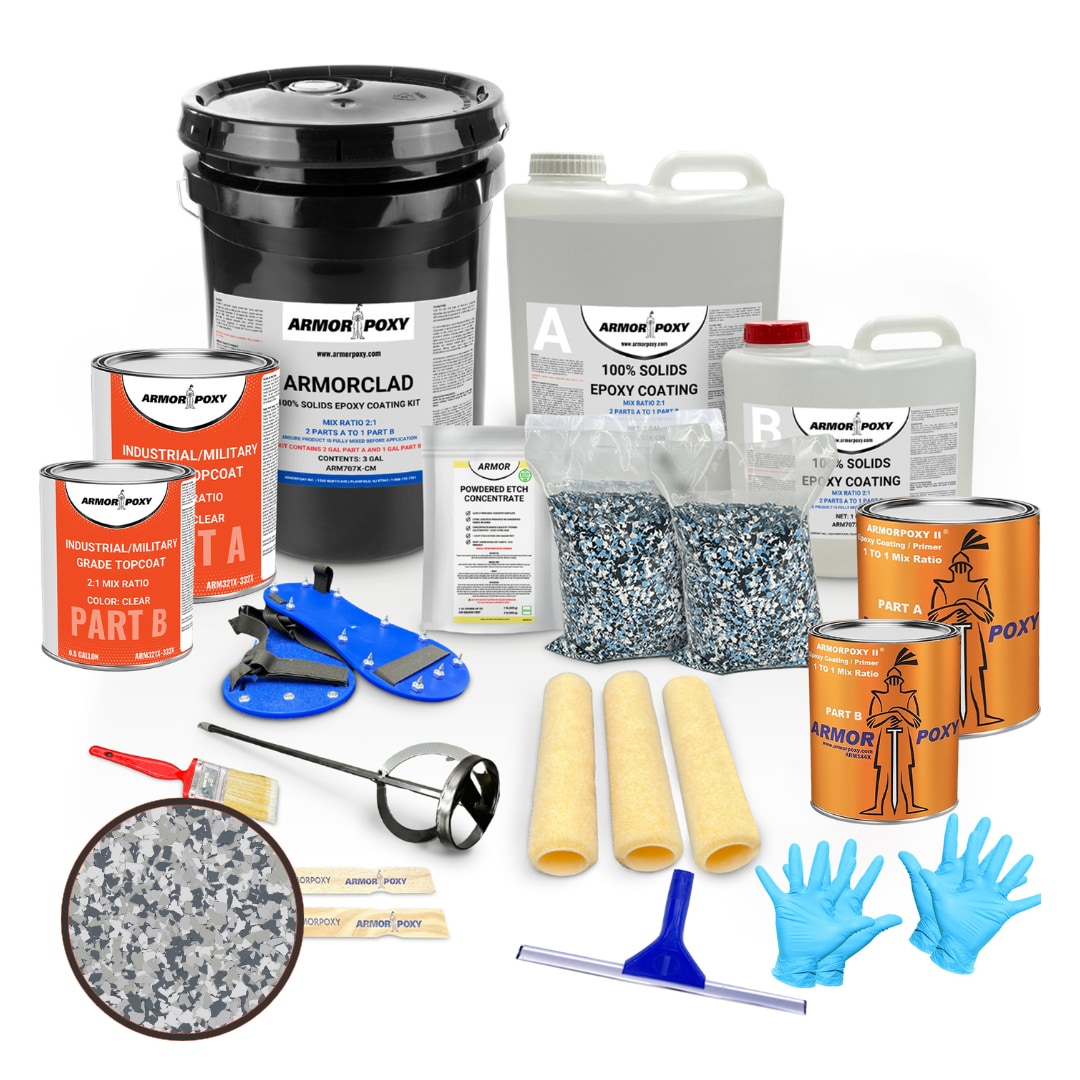 Armorpoxy 121649 Full BroadCast 2-part GRAVEL Epoxy Concrete and Garage Floor Paint ( 3-gallon )