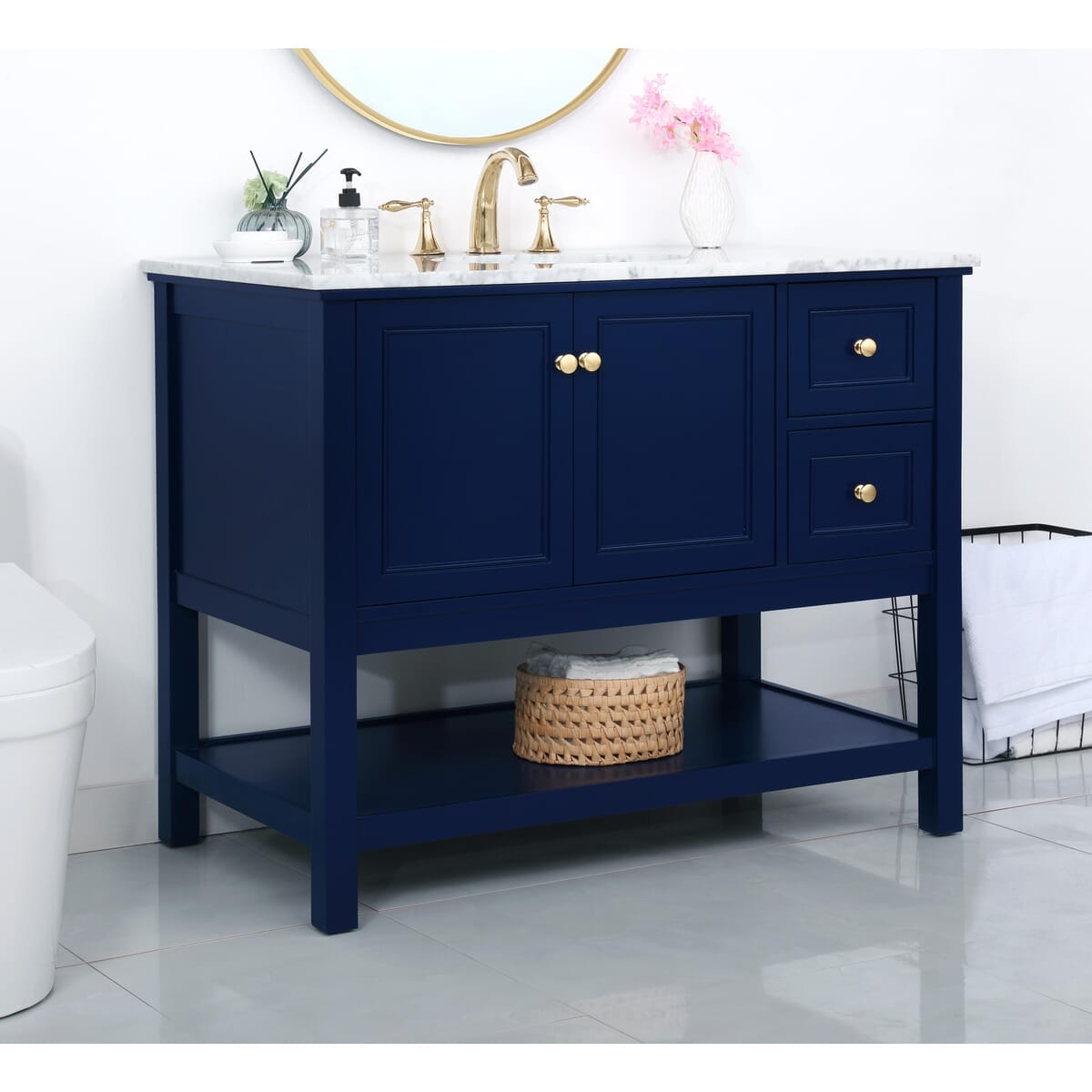 Simply Living Home Highpoint 42 inch Single Bathroom Vanity in Blue in ...