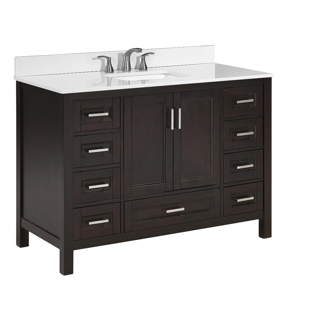 Durham 48-in Espresso Single Sink Bathroom Vanity with Terrazzo Engineered Stone Top