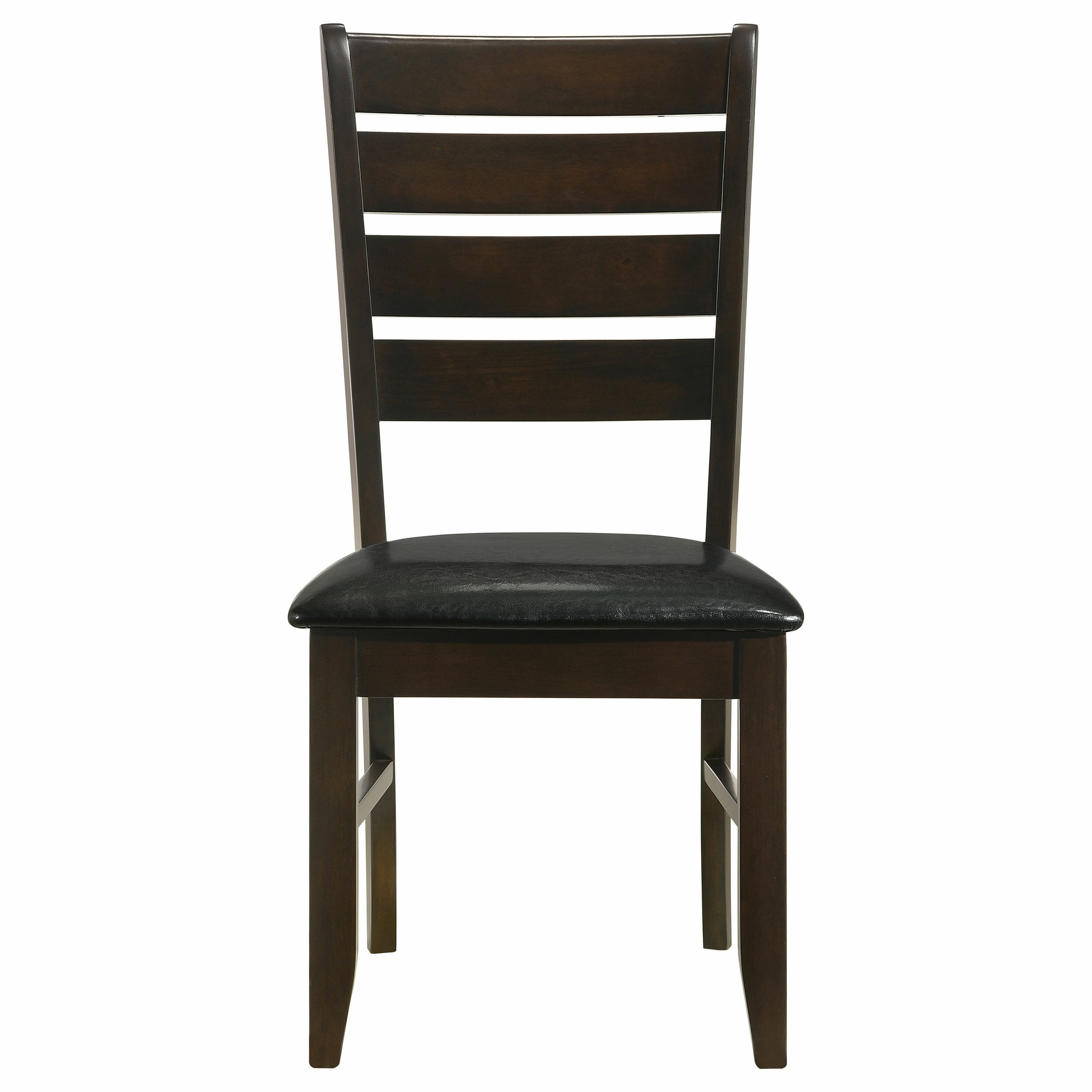 Cappuccino Brown Maple & Leather Upholstered Dining Side Chair