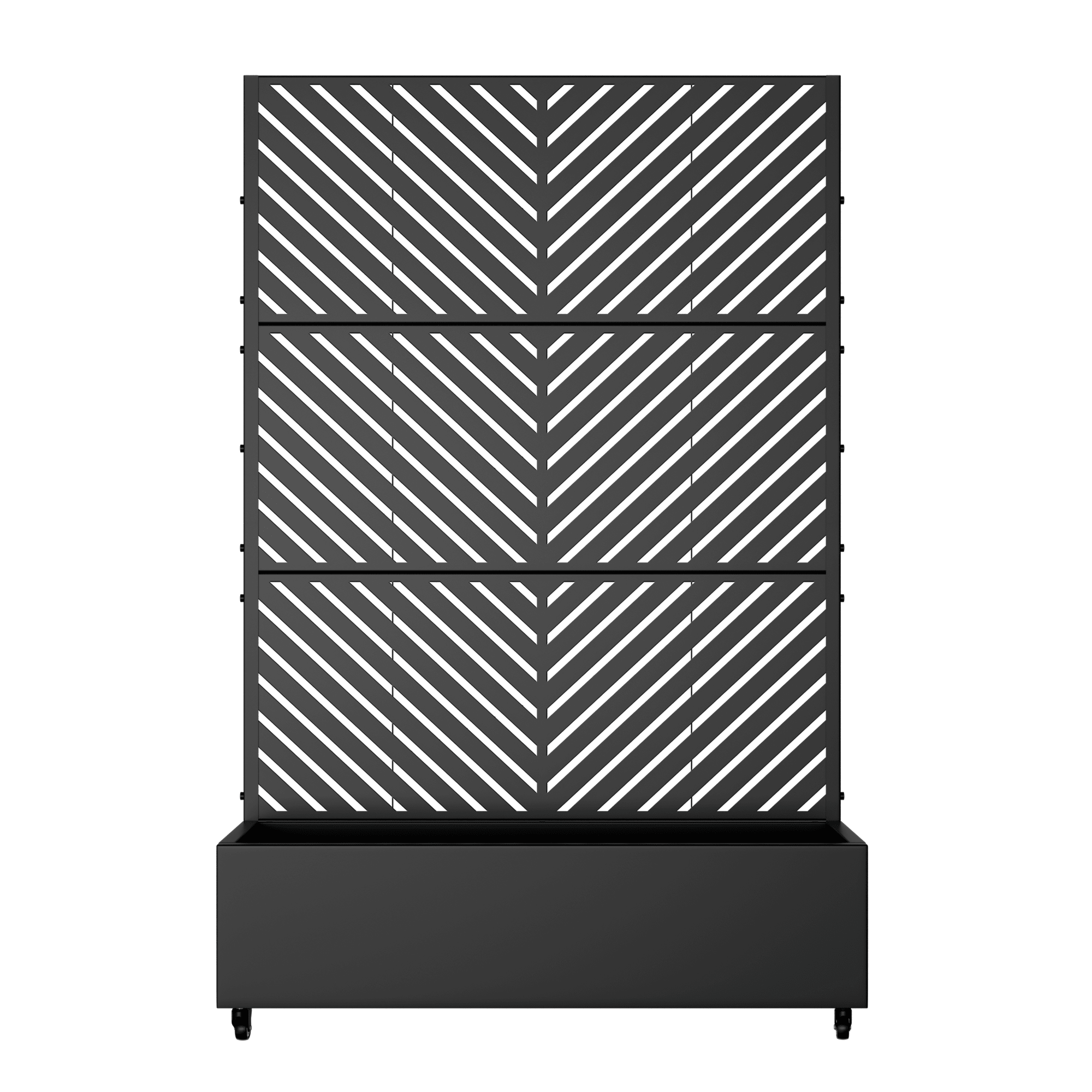 Aveyas SYJ-HW920046 72-in H x 35-in L x 16-in W Black Metal Planter with Trellis ( Parallel )