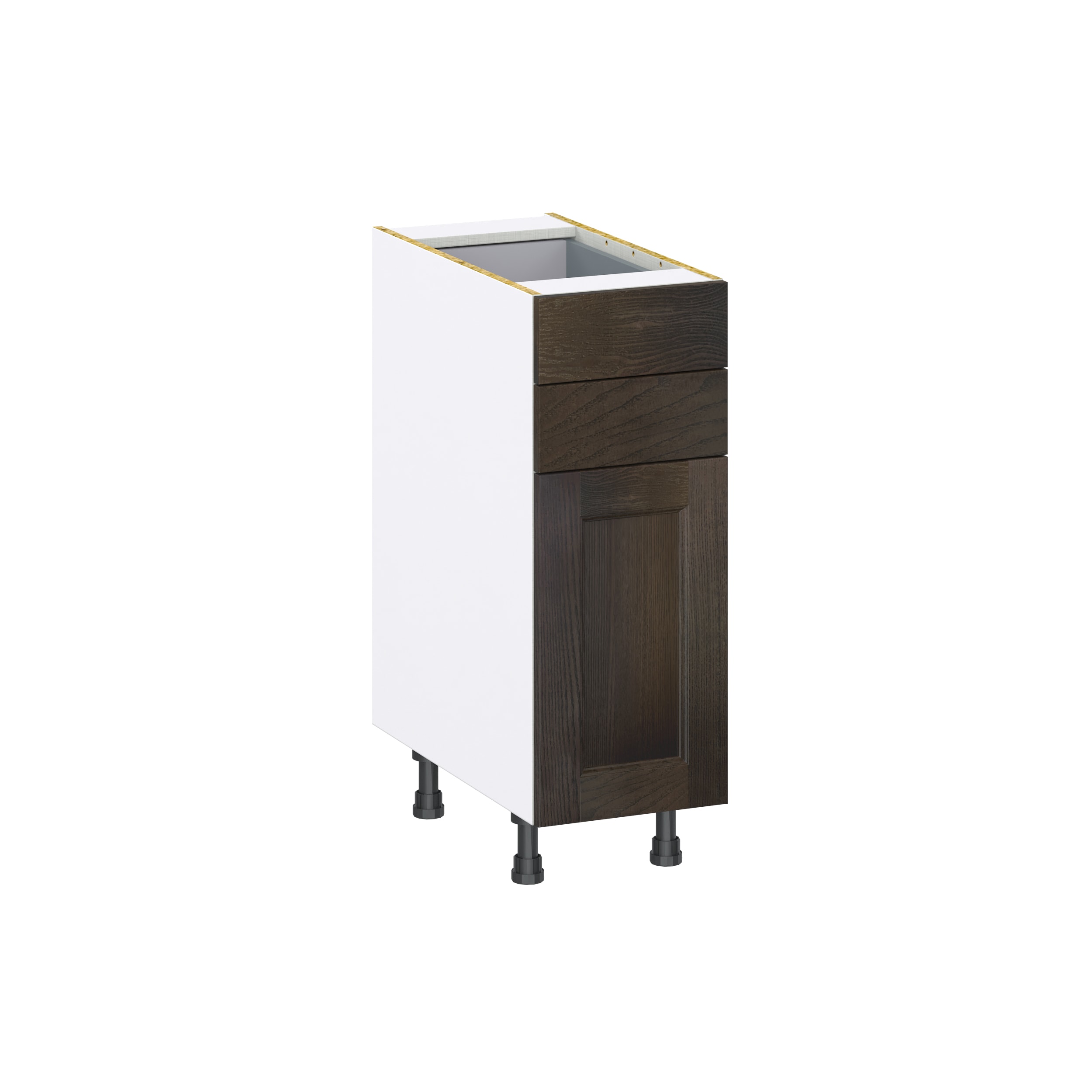 Hugo&Borg DSB12B(L/R)-MO Montclaire 12-in W x 34.5-in H x 24-in D Wood 2 -Drawers Base Fully assembled Cabinet (Recessed Panel Shaker)