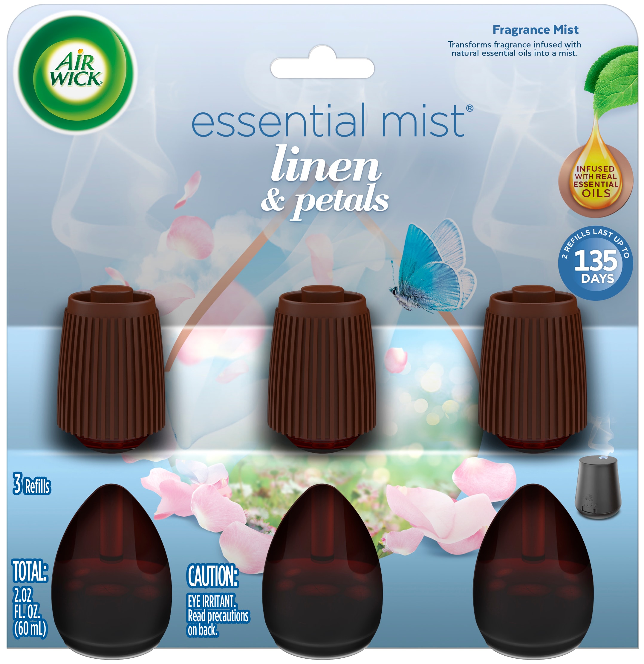 Air Wick Essential Oils Diffuser Mist Refill, Lavender & Almond Blossom, 3  Count