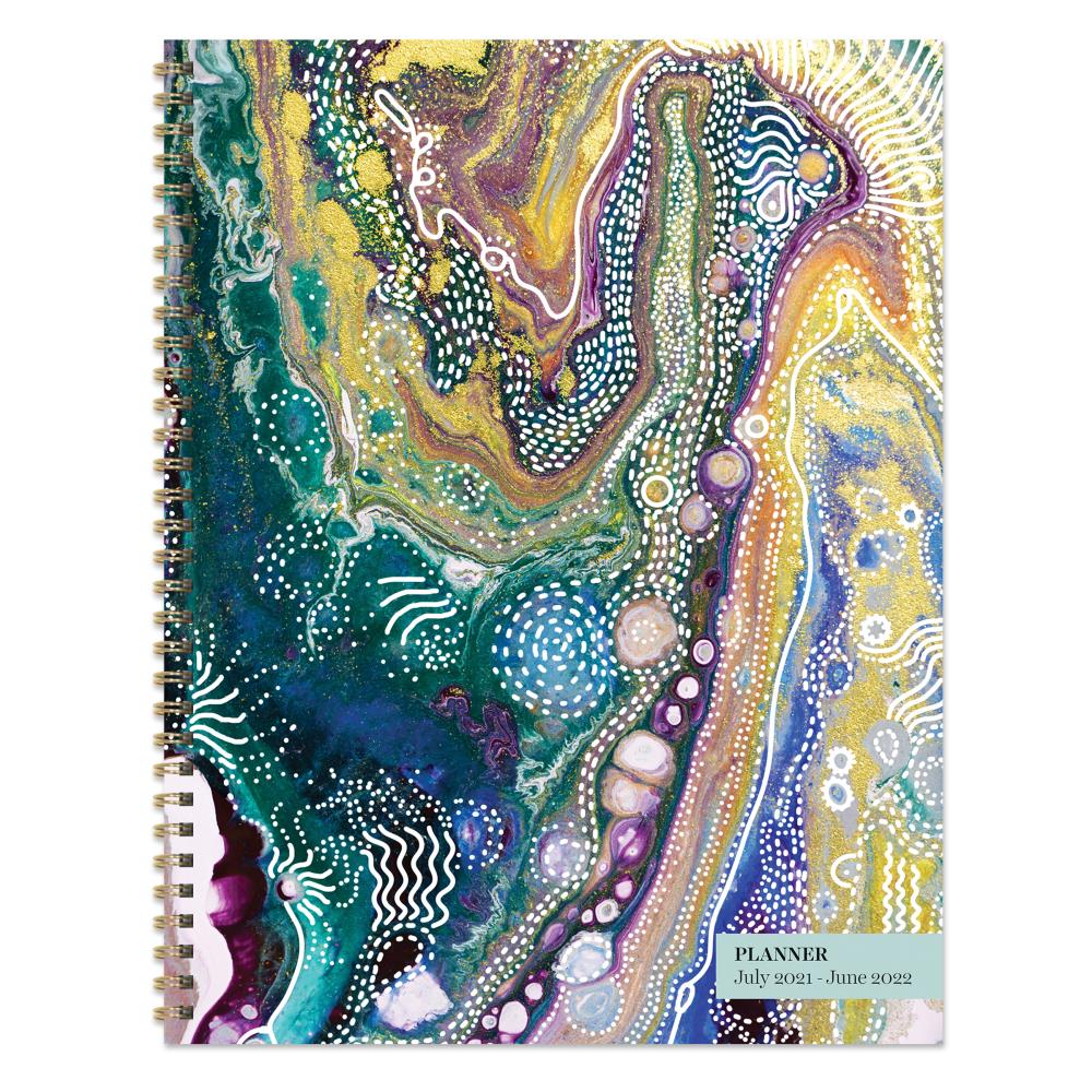 TF Publishing 22-9711A Academic Year July 2021 - June 2022 Geode Kiss Large Daily Weekly Monthly Planner + Coordinating Planning Stickers