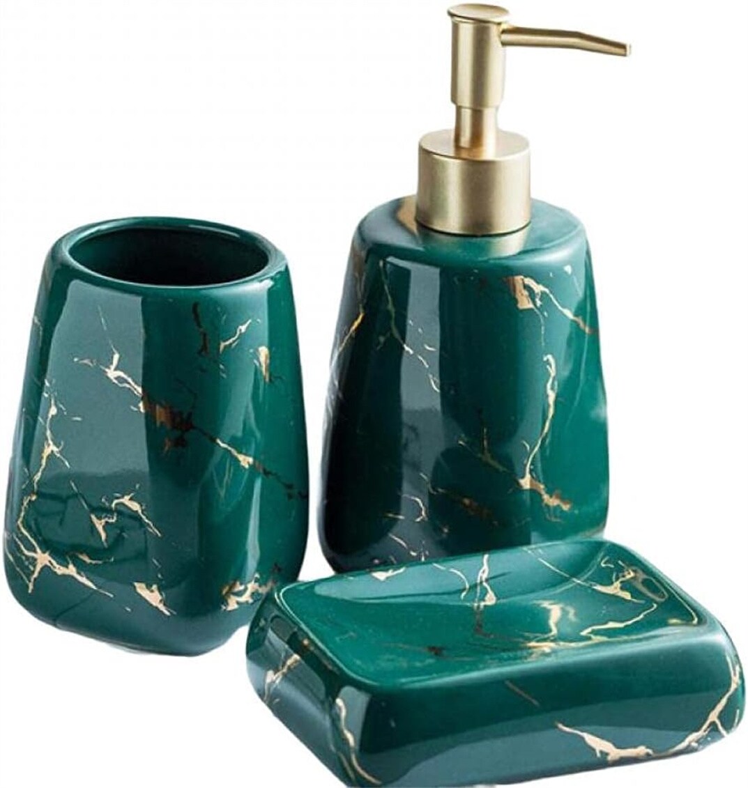 Zeus & Ruta HL-BS-022 Dark Green Ceramic Bath accessory set