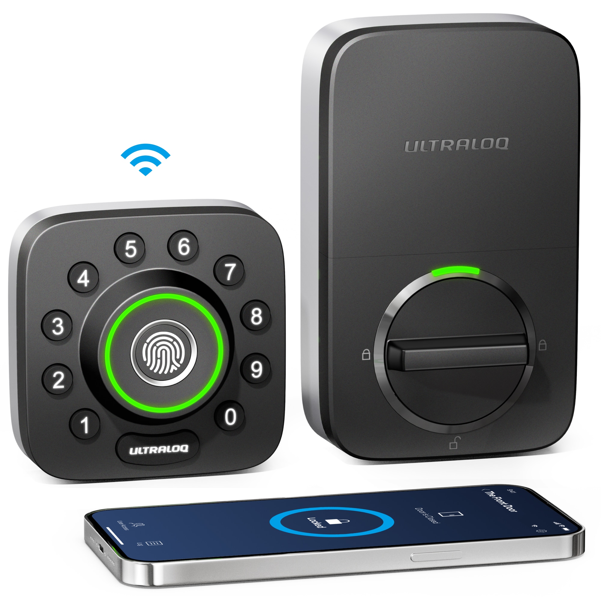 Ultraloq U-BOLLT-PRO-WIFI-B U-Bolt Pro Black Smart Lock Electronic Deadbolt with Wifi Bluetooth and Fingerprint Keypad