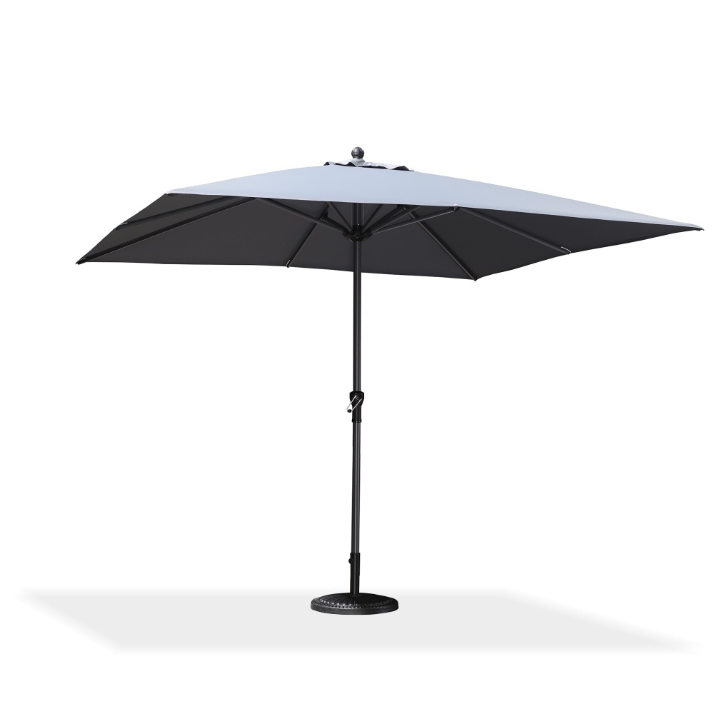 PURPLE LEAF LS03-MLGDS10-LG 10-ft Aluminum Light gray Crank Market Patio Umbrella