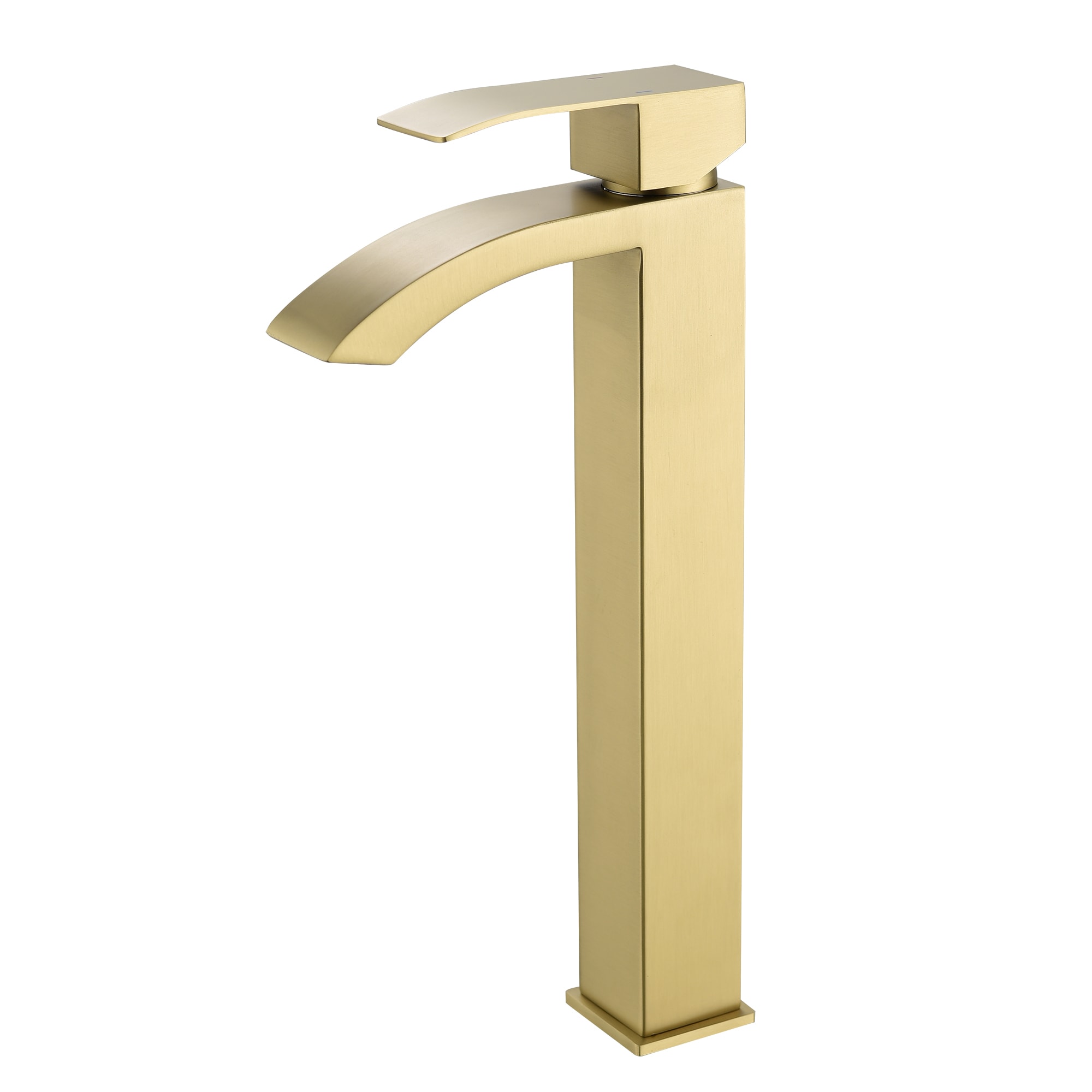 WELLFOR WK0907 Brushed Gold Single hole 1-handle High-arc Residential Handle Bathroom Sink Faucet