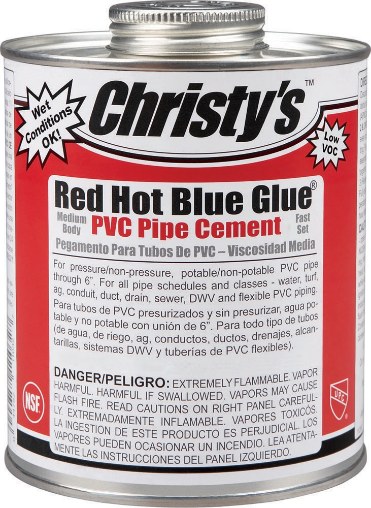 Christy's Red Hot Blue Glue 8-fl oz PVC Cement in the Pipe