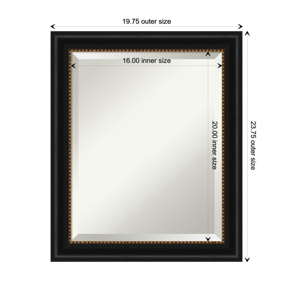 24" x 20" Black and Gold Rectangular Bathroom Mirror