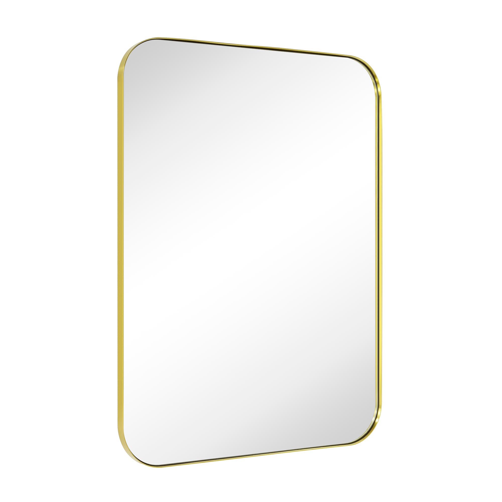 TEHOME GC-0Y143 Mid-Century 30-in x 40-in Framed Rectangle Bathroom Vanity Mirror ( Brushed Gold )