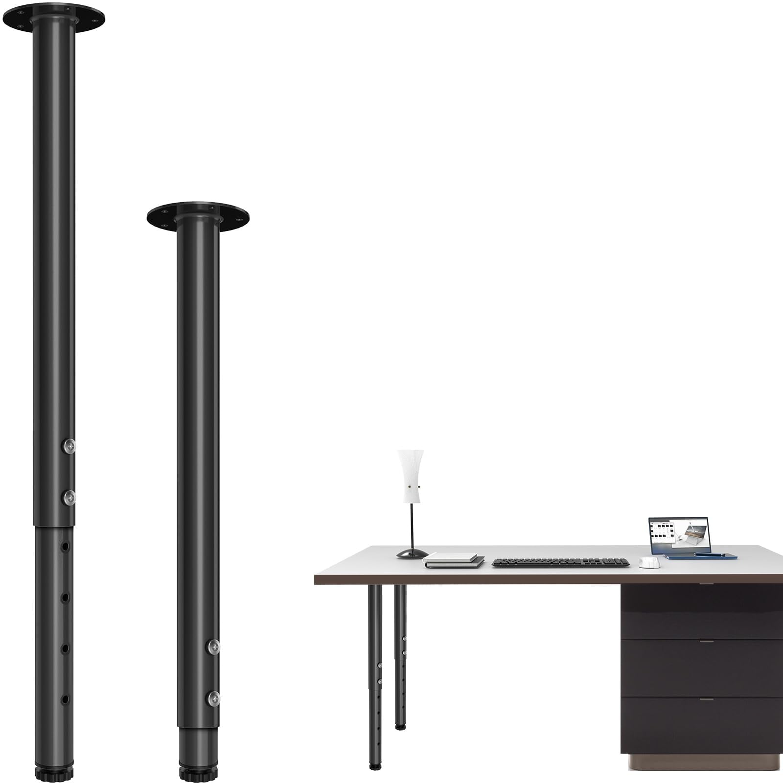 Yichuhaoxi Adjustable Metal Table Legs 21 to 36 Inch Height Extendable ...