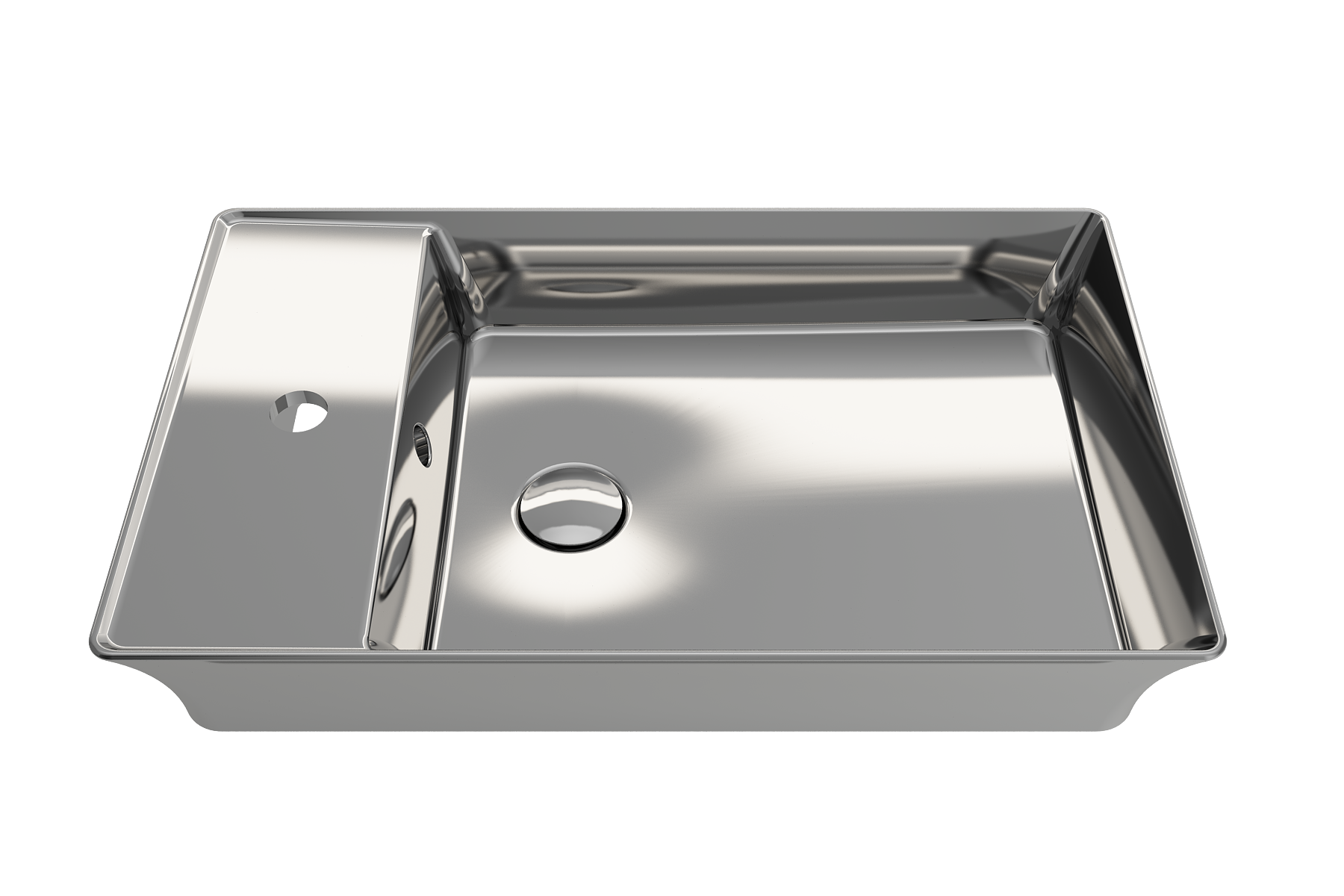 BOCCHI 1479-401-0126 Fire Clay 15-in Vessel Rectangular Modern Platinum Bathroom Sink
