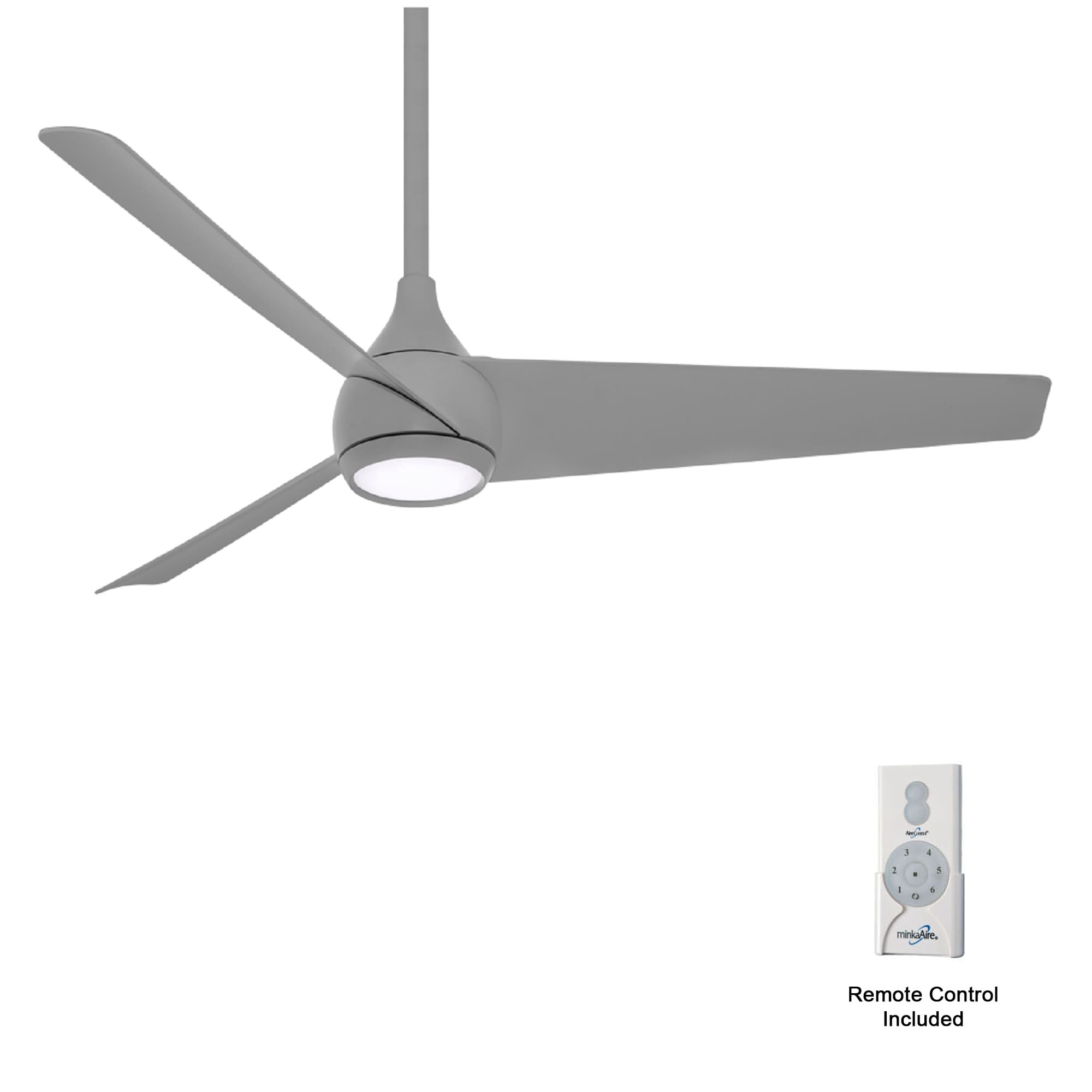 Minka Aire Twist 52-in Grey Integrated LED Indoor Smart Ceiling Fan with Light and Remote (3-Blade) F678L-GRY Sansujyuku sansujyuku.com