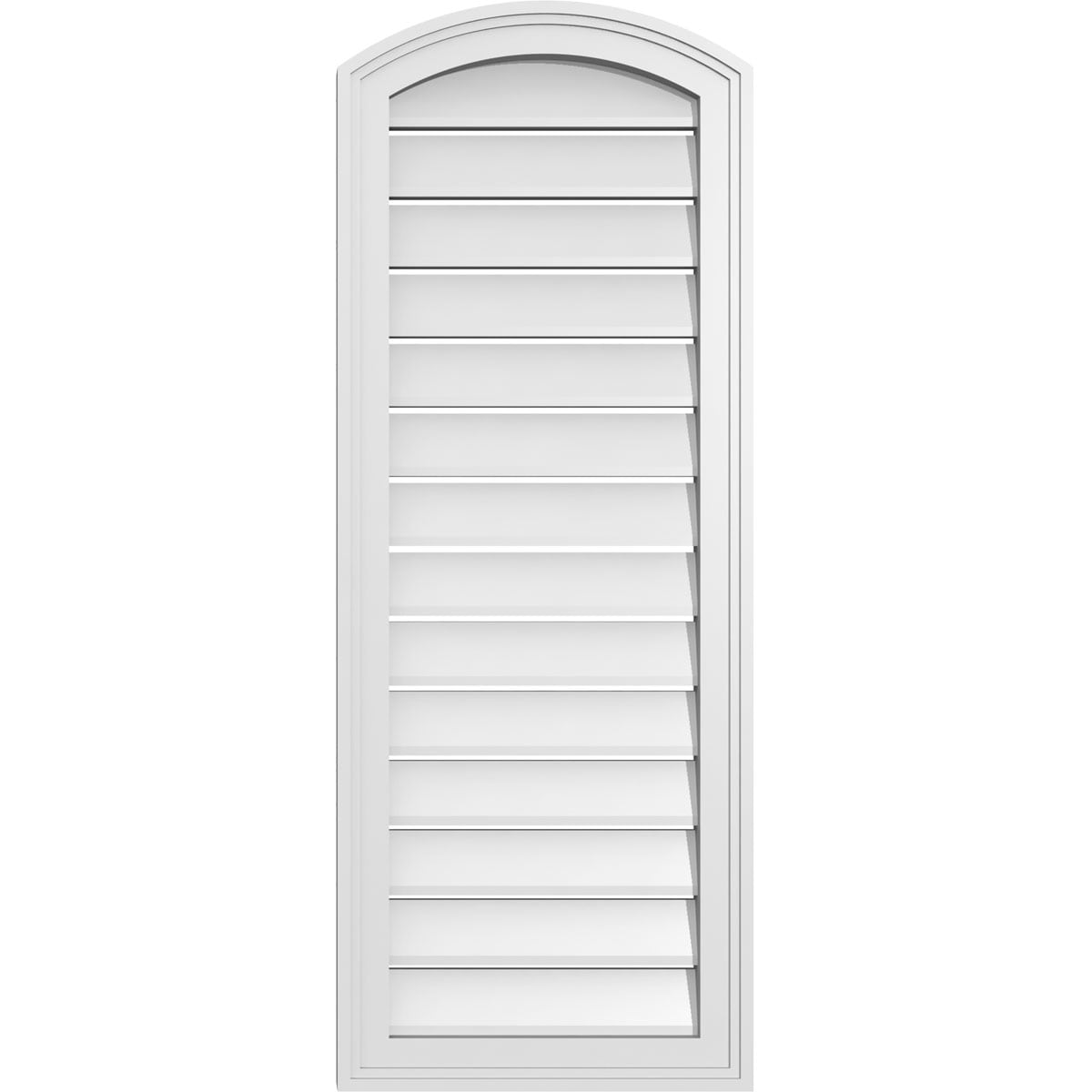 Ekena Millwork GVPAR16X4202SF 16-Inches x 42-Inches Off-white Round top PVC Gable Louver Vent