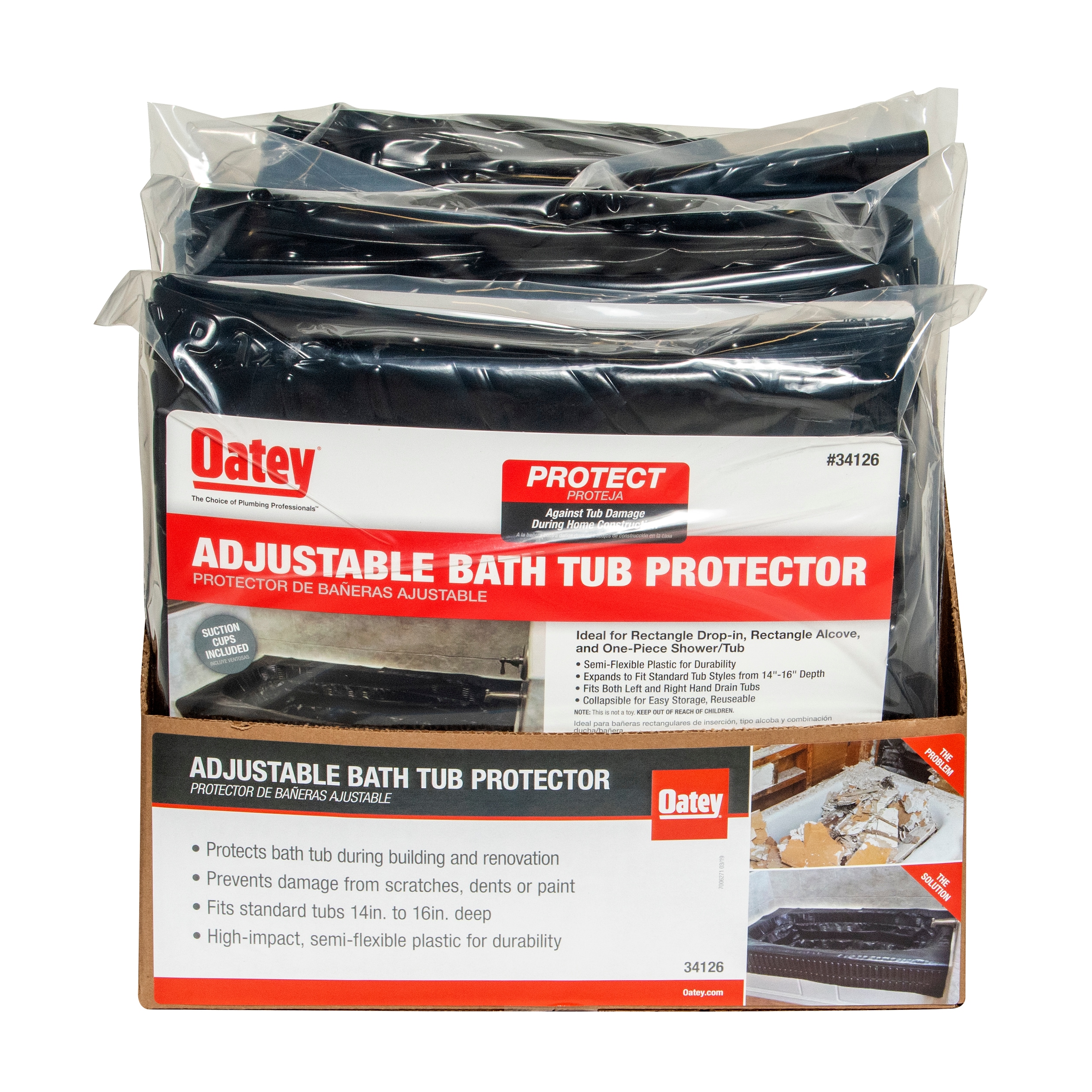 Oatey Black Bathtub Protector in the Bathtub Parts department at