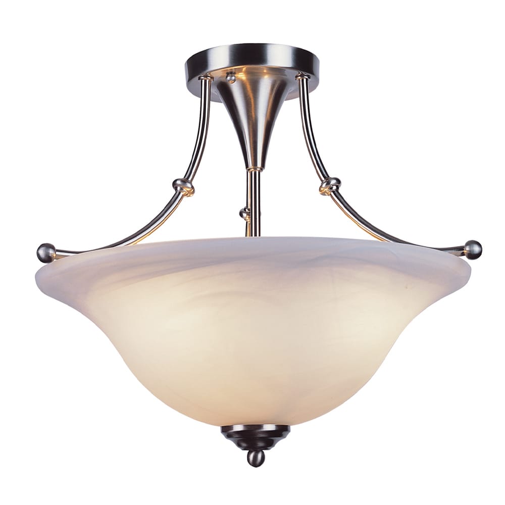 Trans Globe 6540 BN Perkins 3 -Light 18-in Brushed Nickel Semi Flush Mount Light