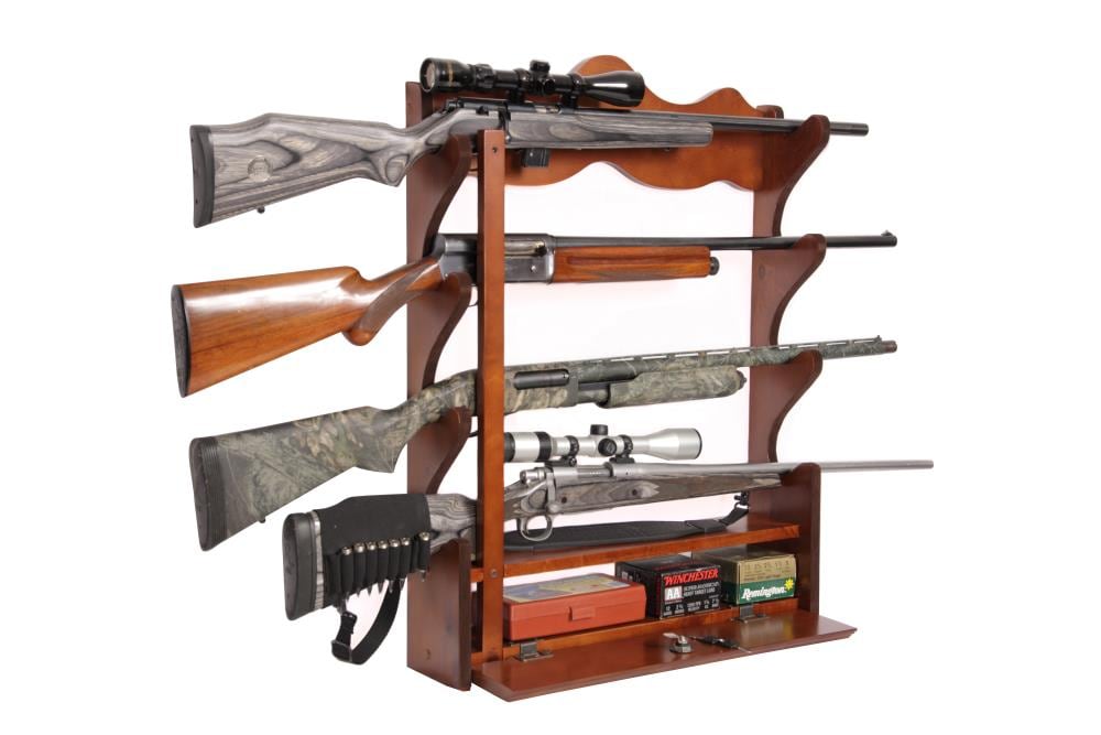 American Furniture Classics Horizontal Gun Display Cabinet Storage Adjustable 