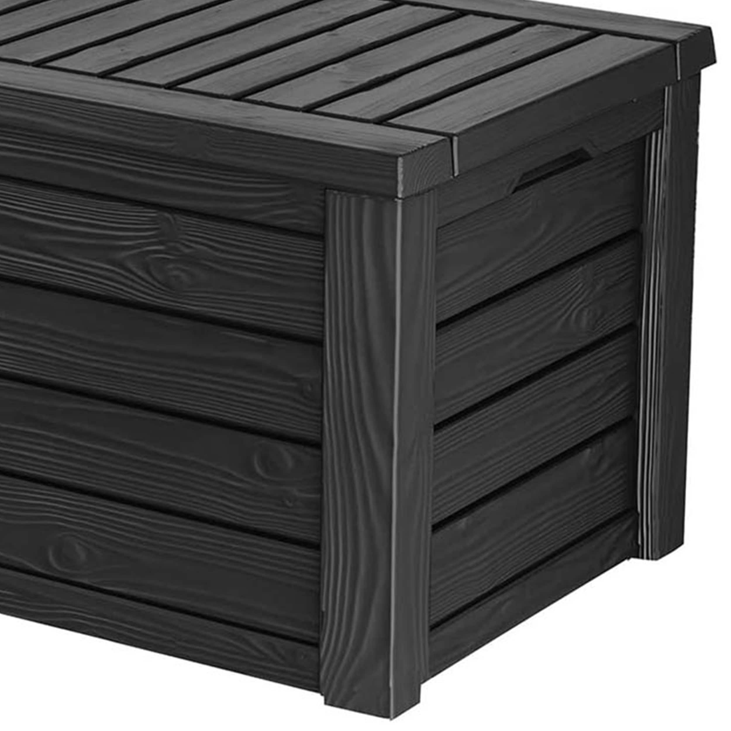 Keter Westwood Dark Gray Resin 150 Gallon Deck Storage Box Set